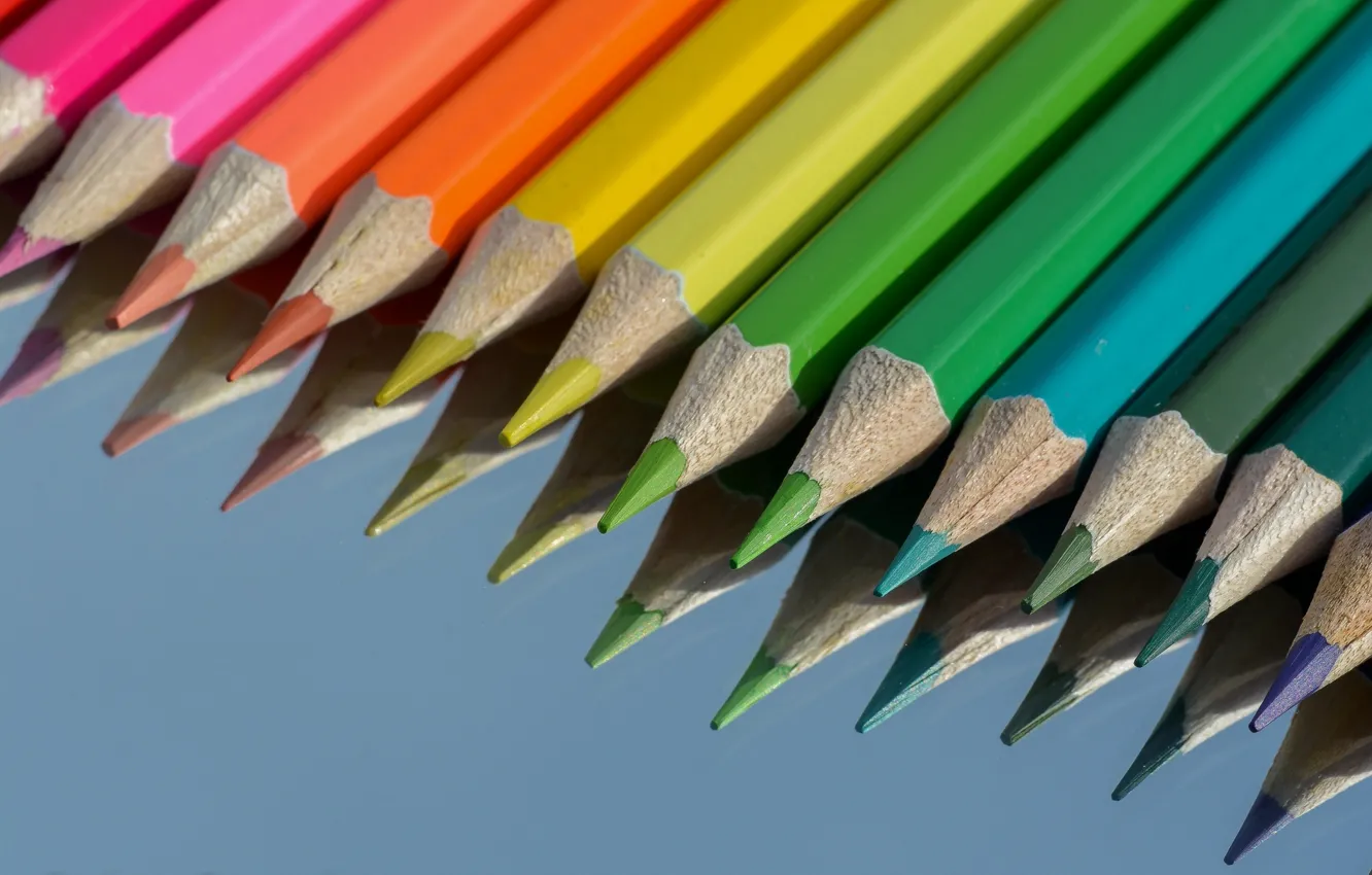 Фото обои макро, карандаши, разноцветный