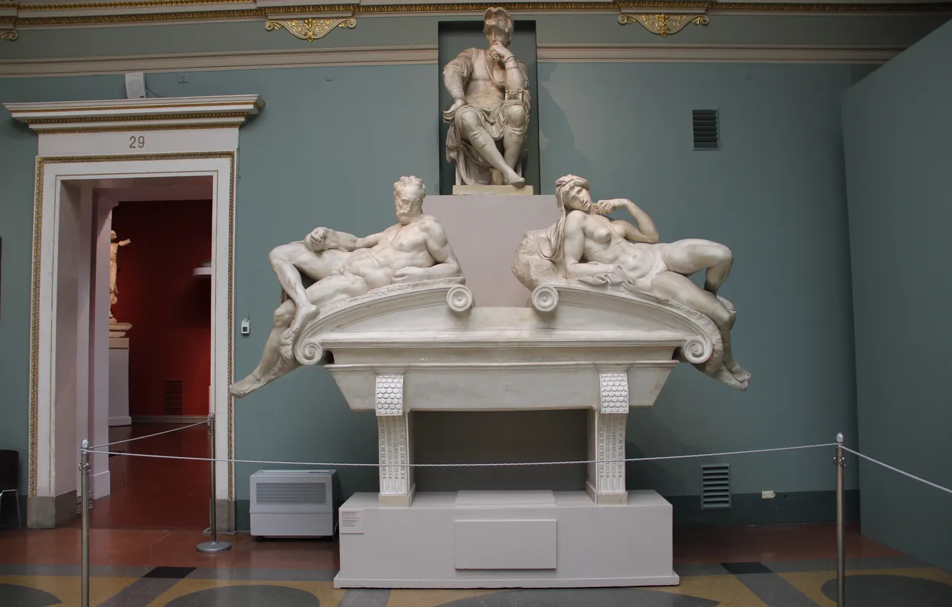 Фото обои Статуя, Москва, Скульптура, Микеланджело, Michelangelo, Копия, Микеланджело Буонарроти, Michelangelo Buonarroti