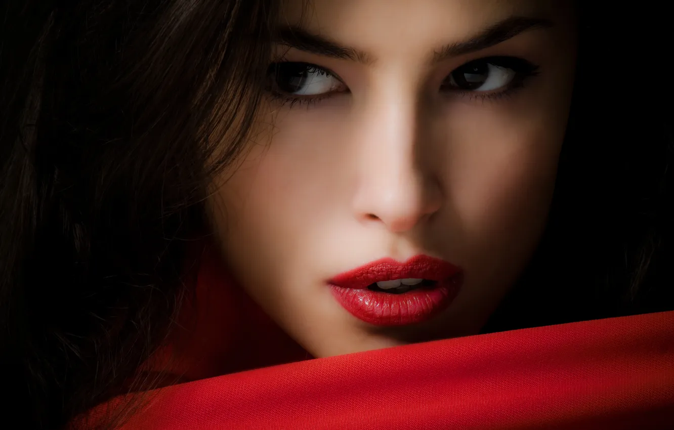 Фото обои red, sexy, brunette