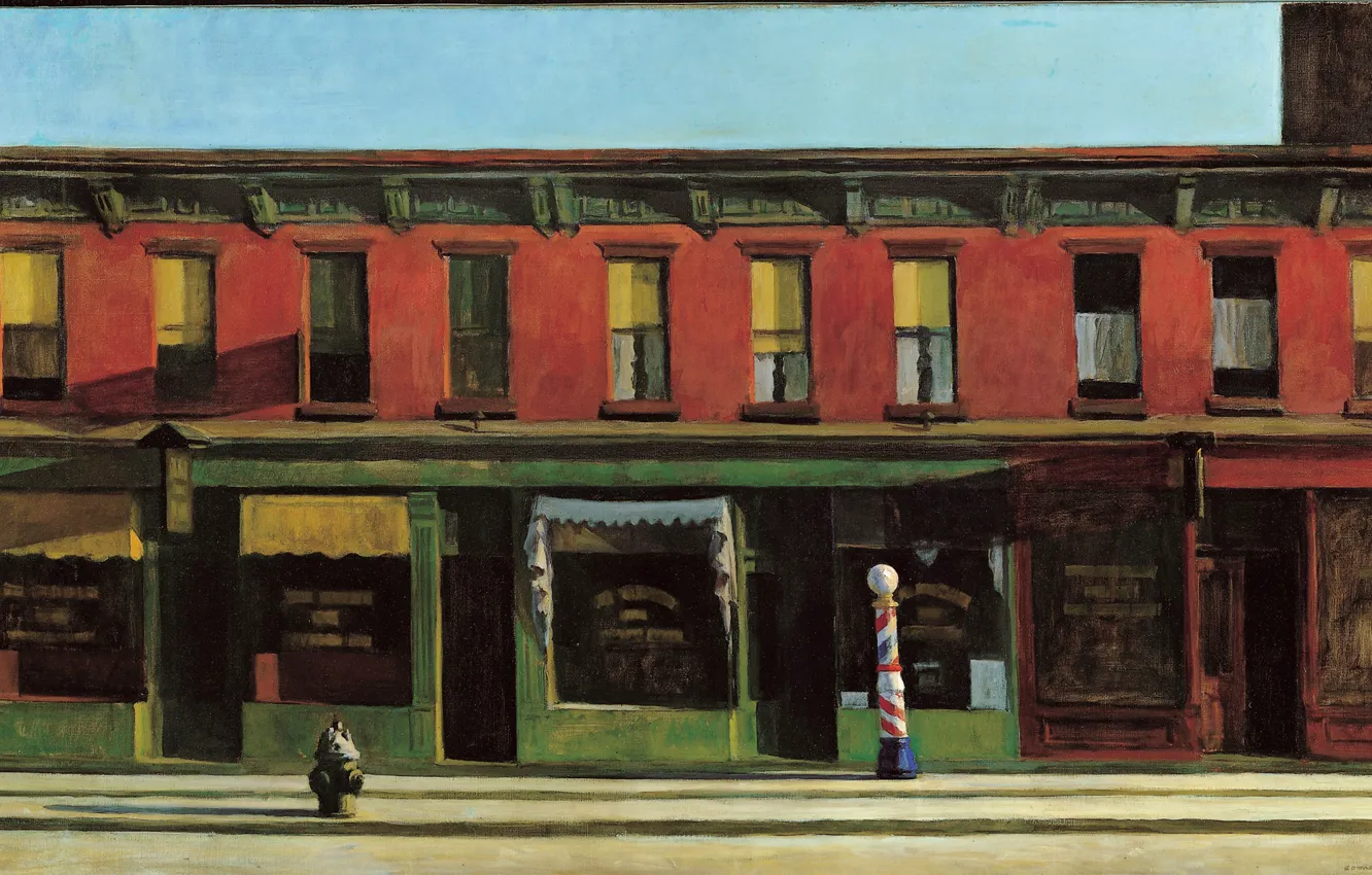 Фото обои 1930, Edward Hopper, Early Sunday Morning