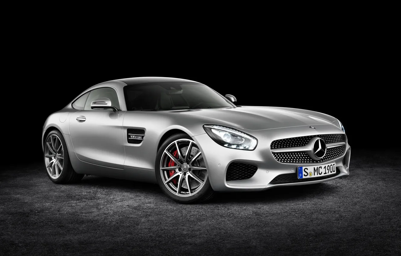 Фото обои silver, mercedes benz, 2015, amg gt