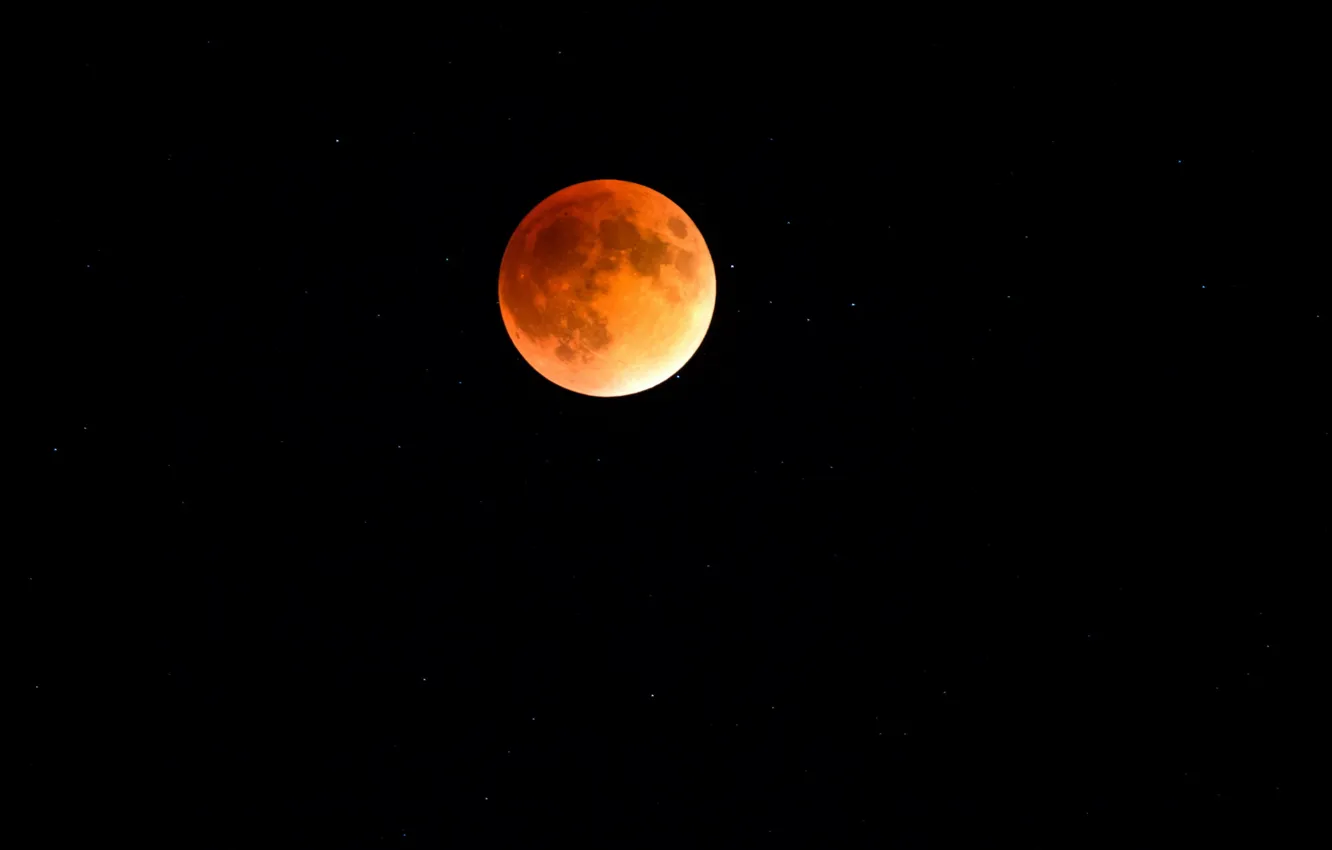 Фото обои ночь, луна, Red Moon Eclipse