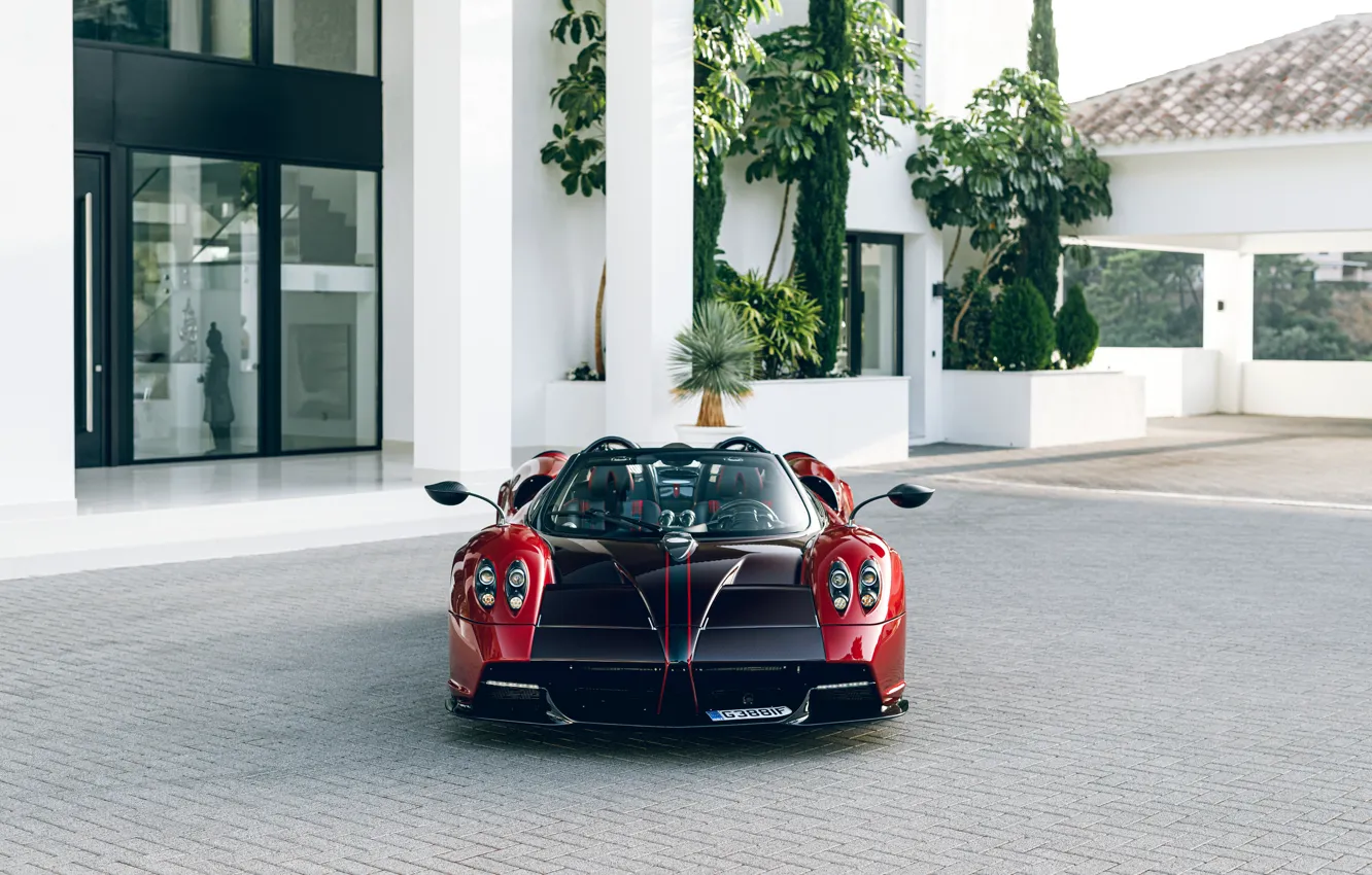 Фото обои Pagani, front, Huayra, Pagani Huayra Roadster