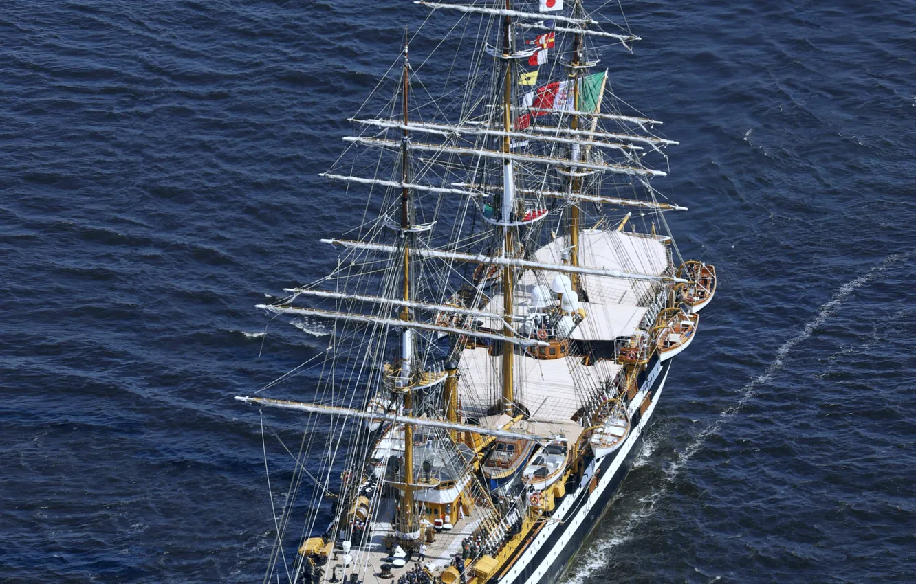 Фото обои корабль, парусный, учебный, ВМС Италии, Amerigo Vespucci