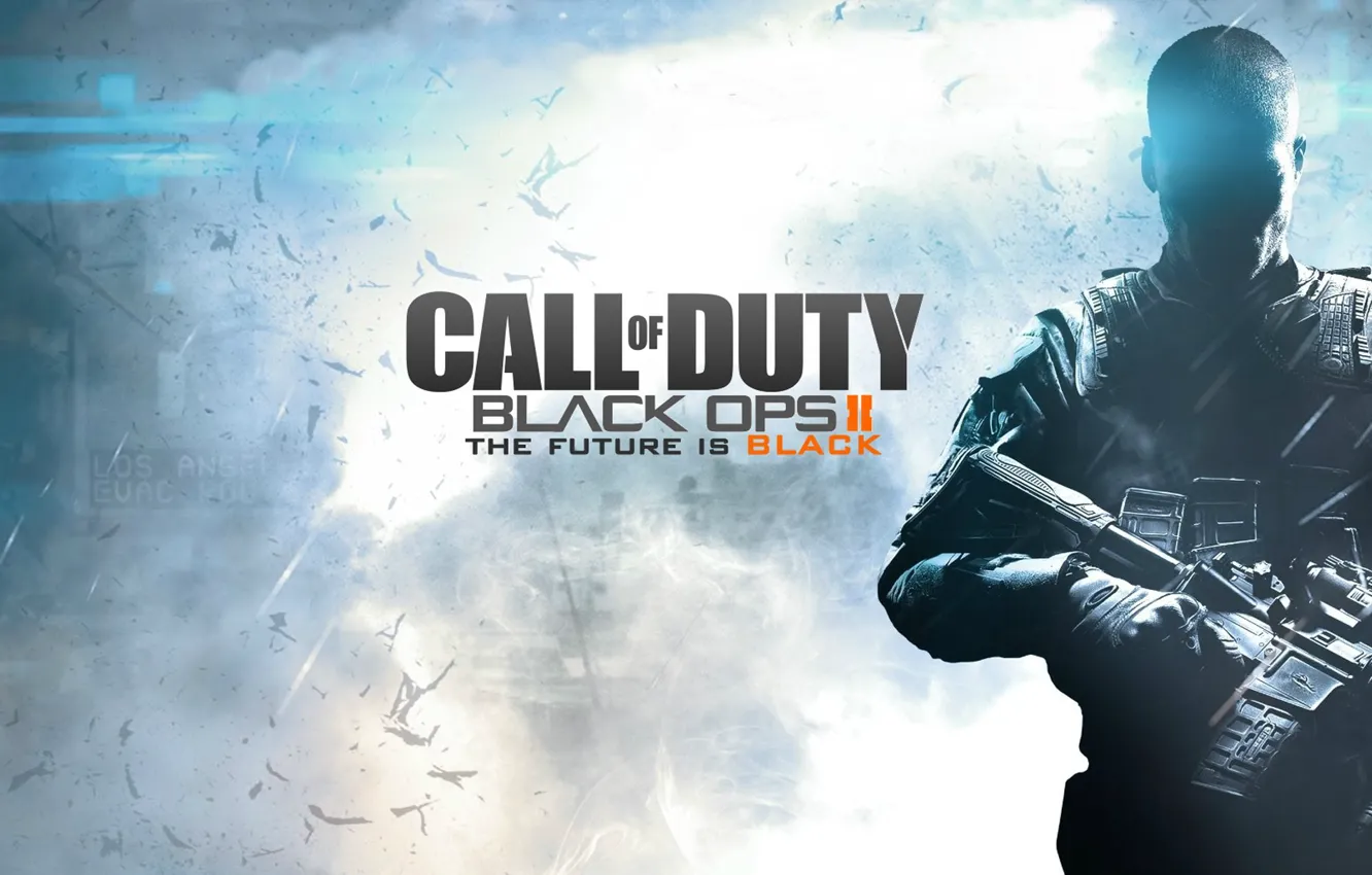 Фото обои солдат, call of duty, оружее, cod, шутер, будущие, black ops 2