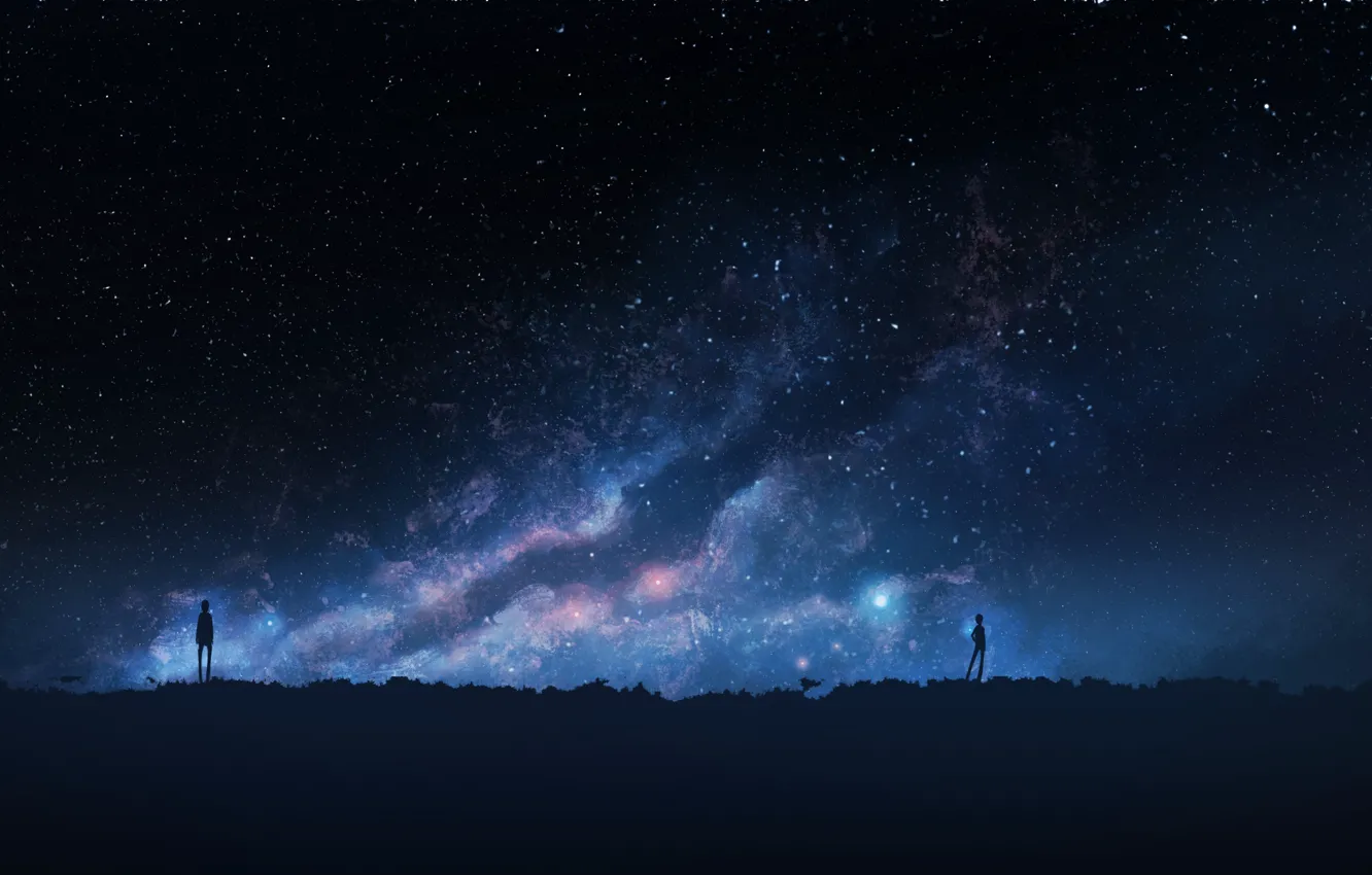 Фото обои небо, ночь, люди, K.Hati