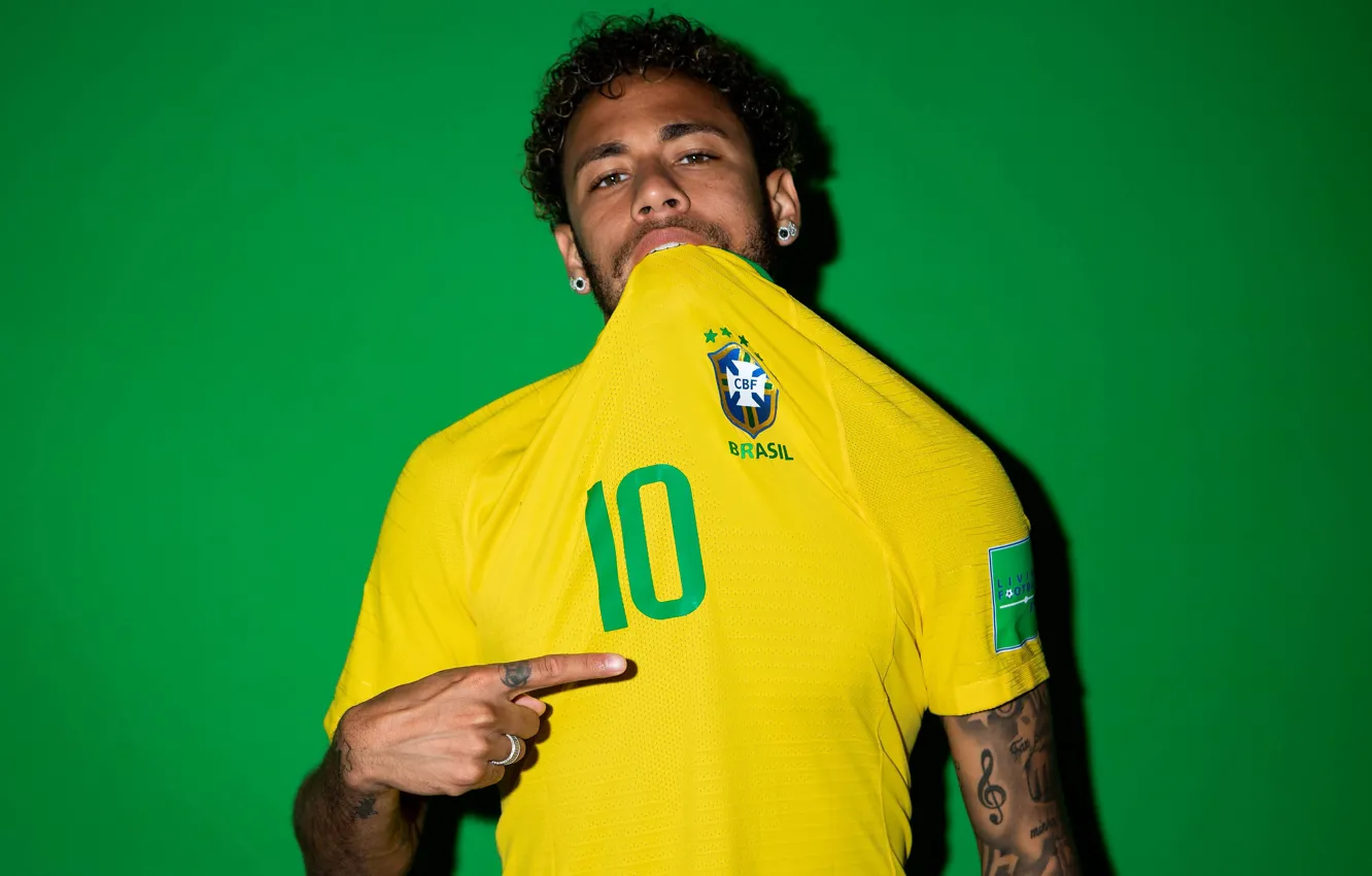 Фото обои футбол, футболист, Neymar, Неймар, FIFA World Cup 2018, Russia 2018