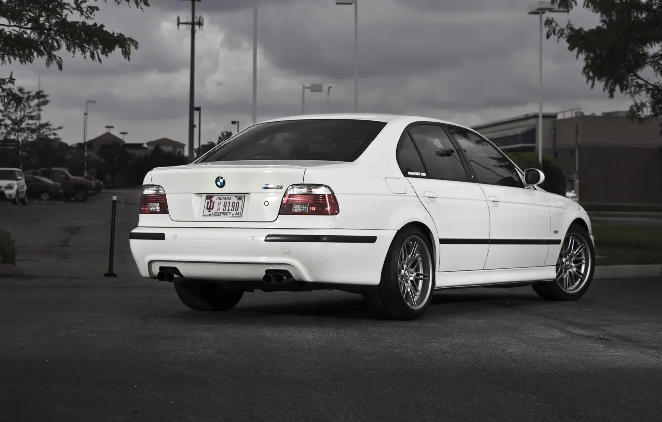 Фото обои White, Rear view, E39, M5