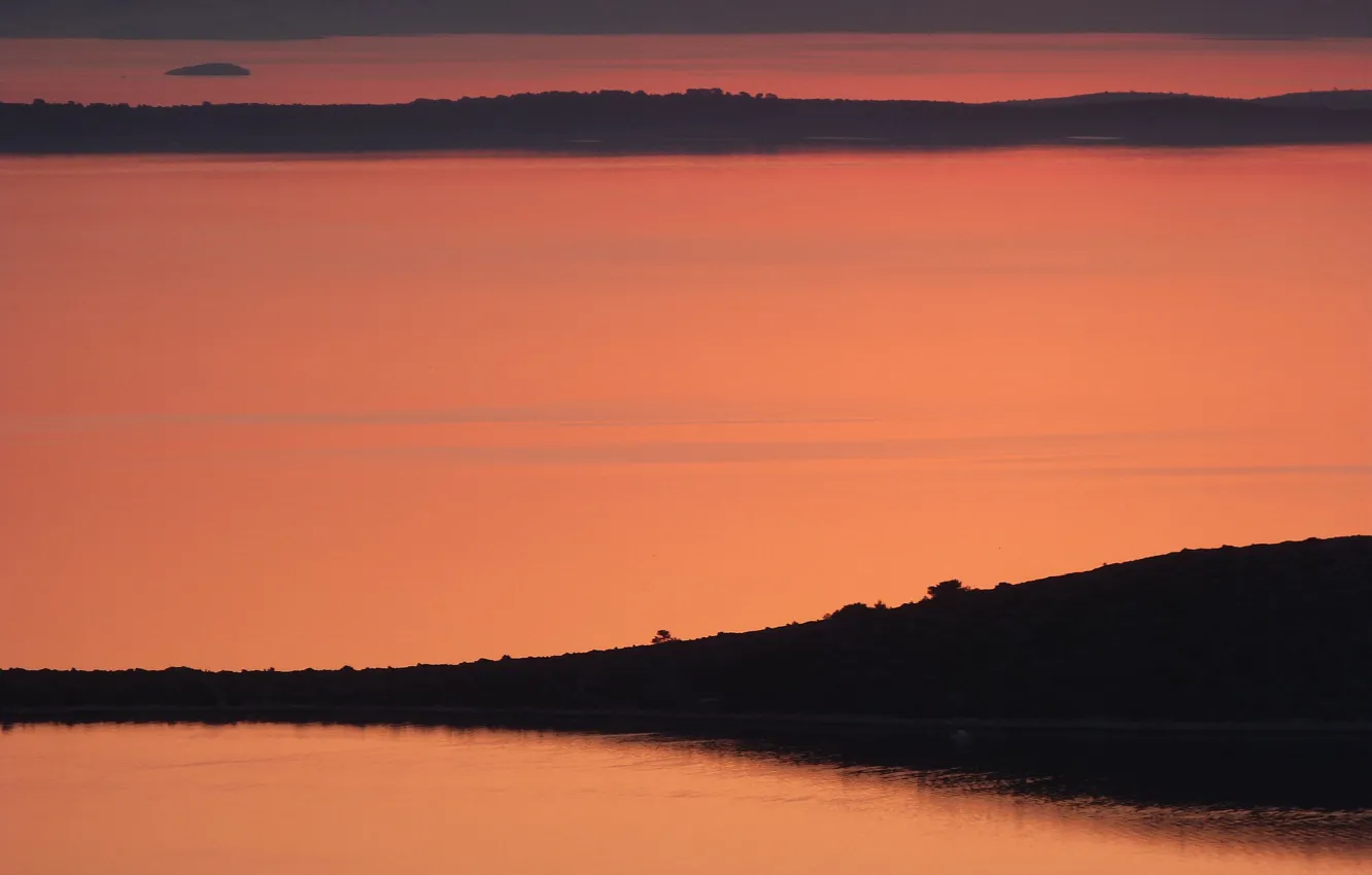Фото обои red, sunrise, croatia, kornati