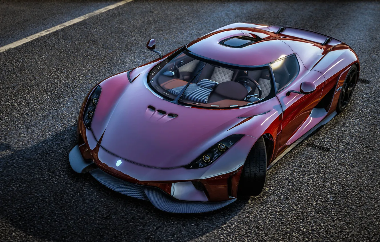 Фото обои дорога, стиль, суперкар, Grand Theft Auto V, Koenigsegg Regera