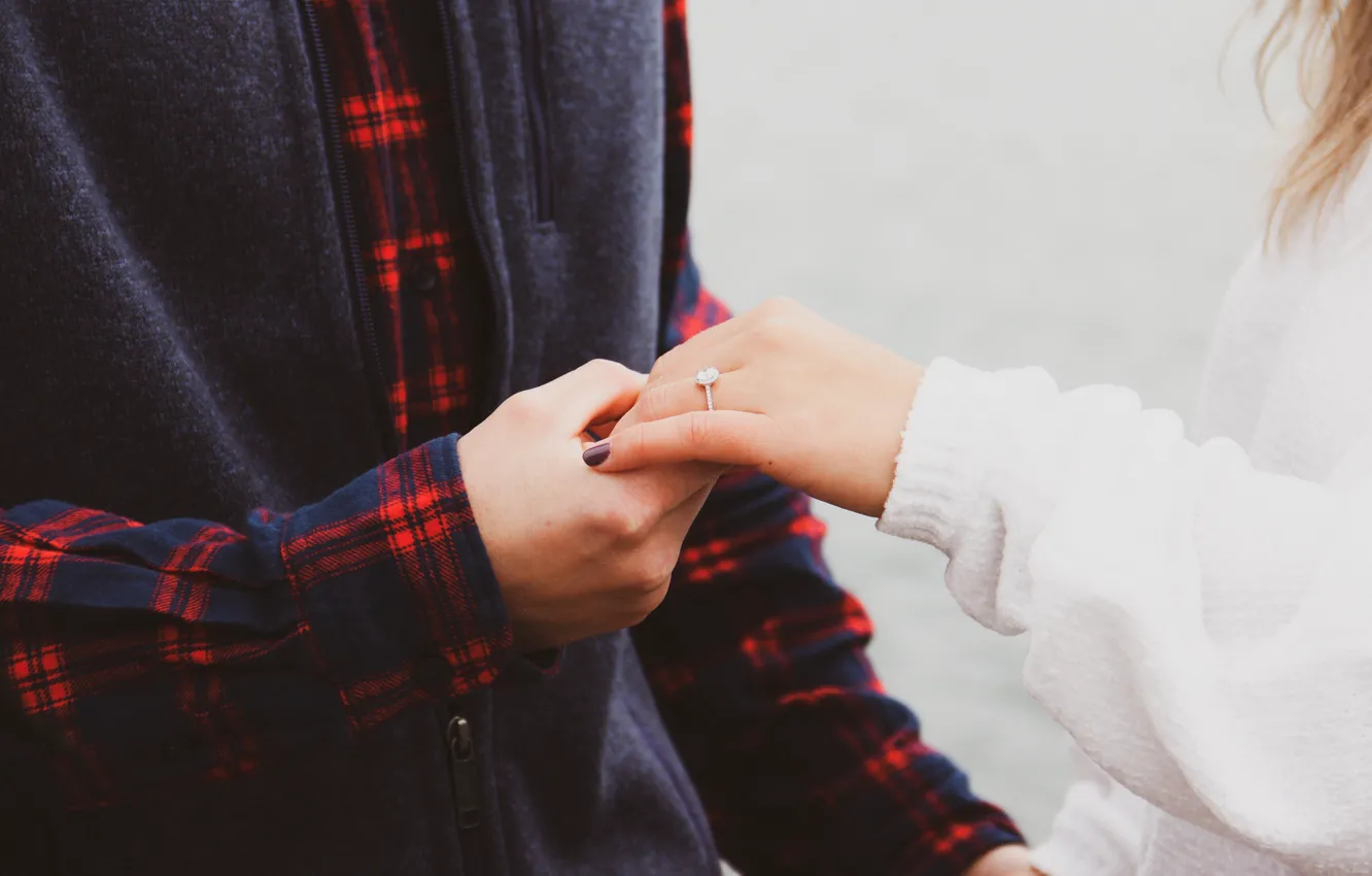 Фото обои романтика, руки, кольцо, двое
