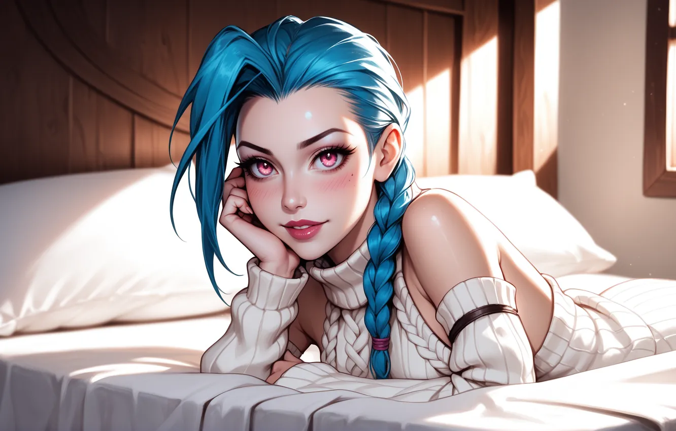 Фото обои wallpaper, Art, Anime, League of Legends, picture, Jinx