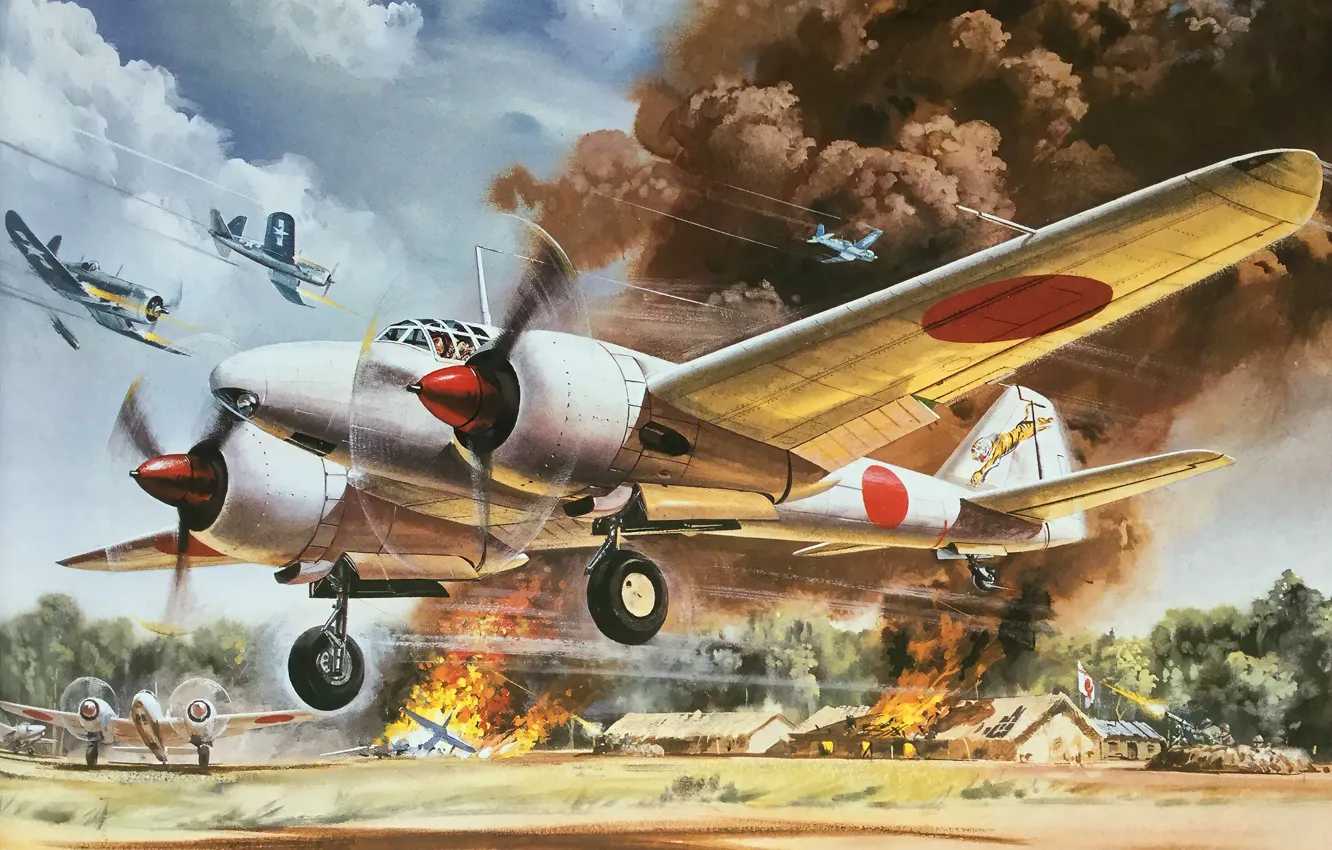 Фото обои япония, разведчик, перехватчик, Roy Cross, Mitsubishi "Dinah", Ki 46-II