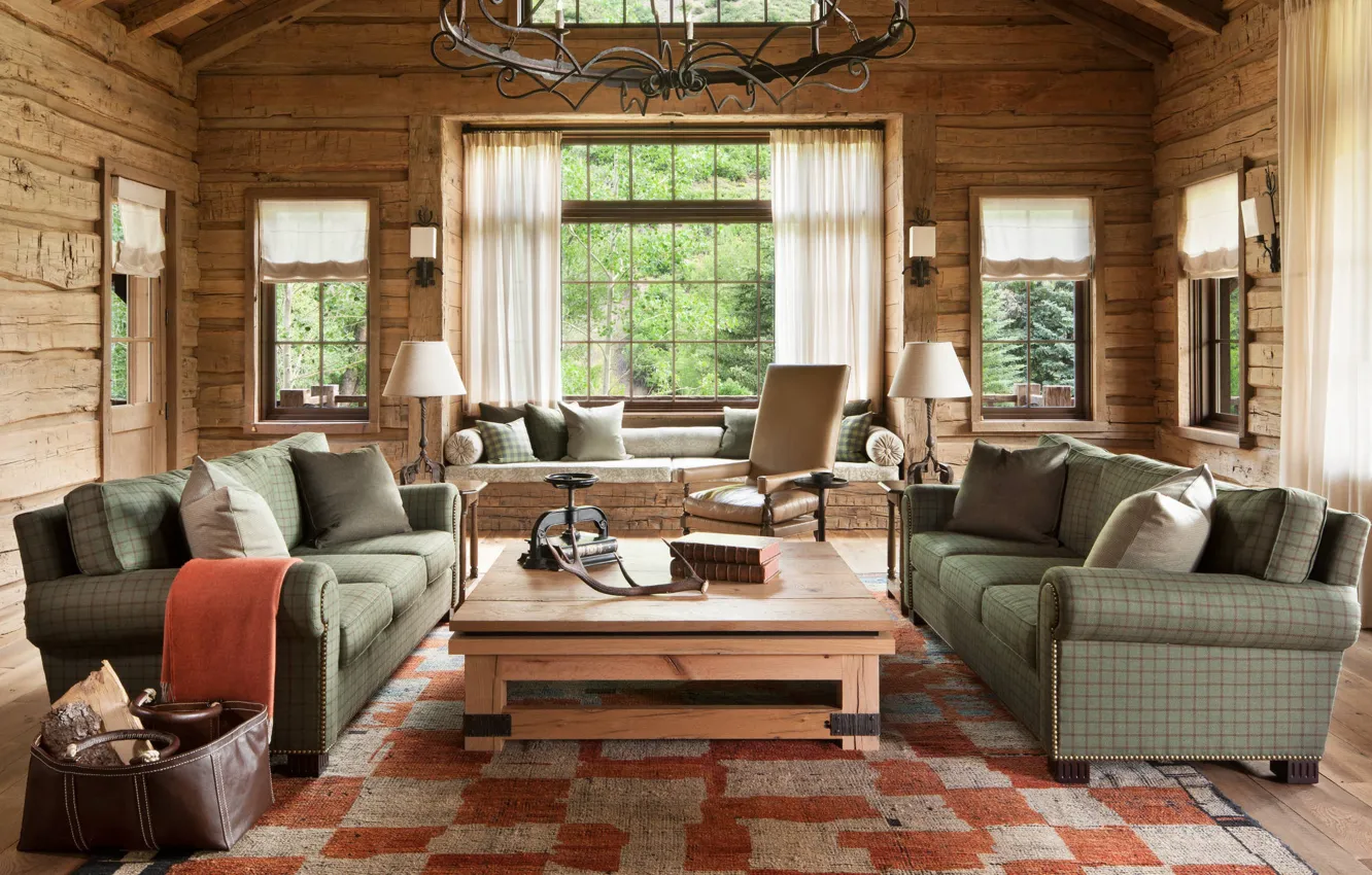 Фото обои дизайн, стиль, интерьер, гостиная в деревенском стиле, Rustic living room, загородный деревянный дом, design you …