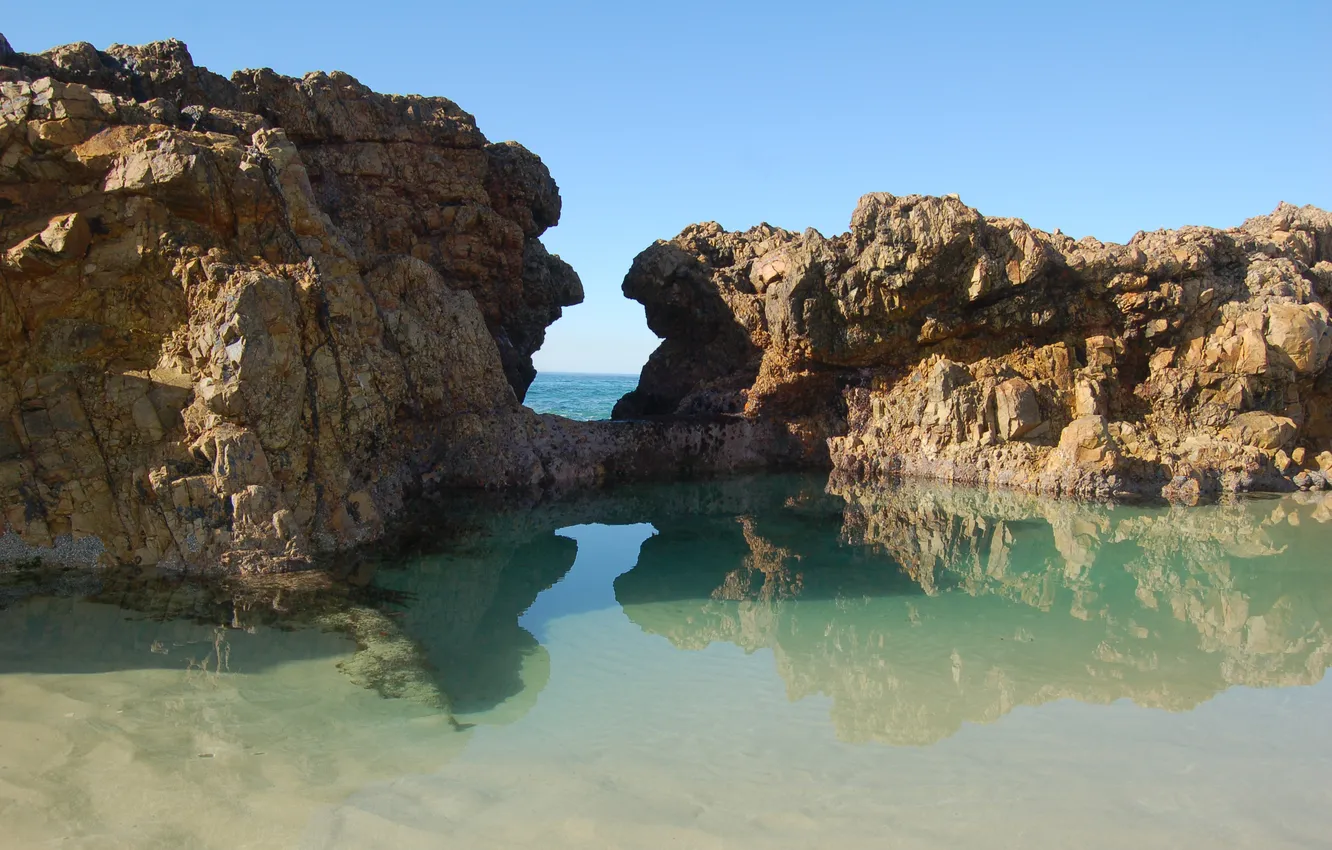 Фото обои море, вода, камни, скалы