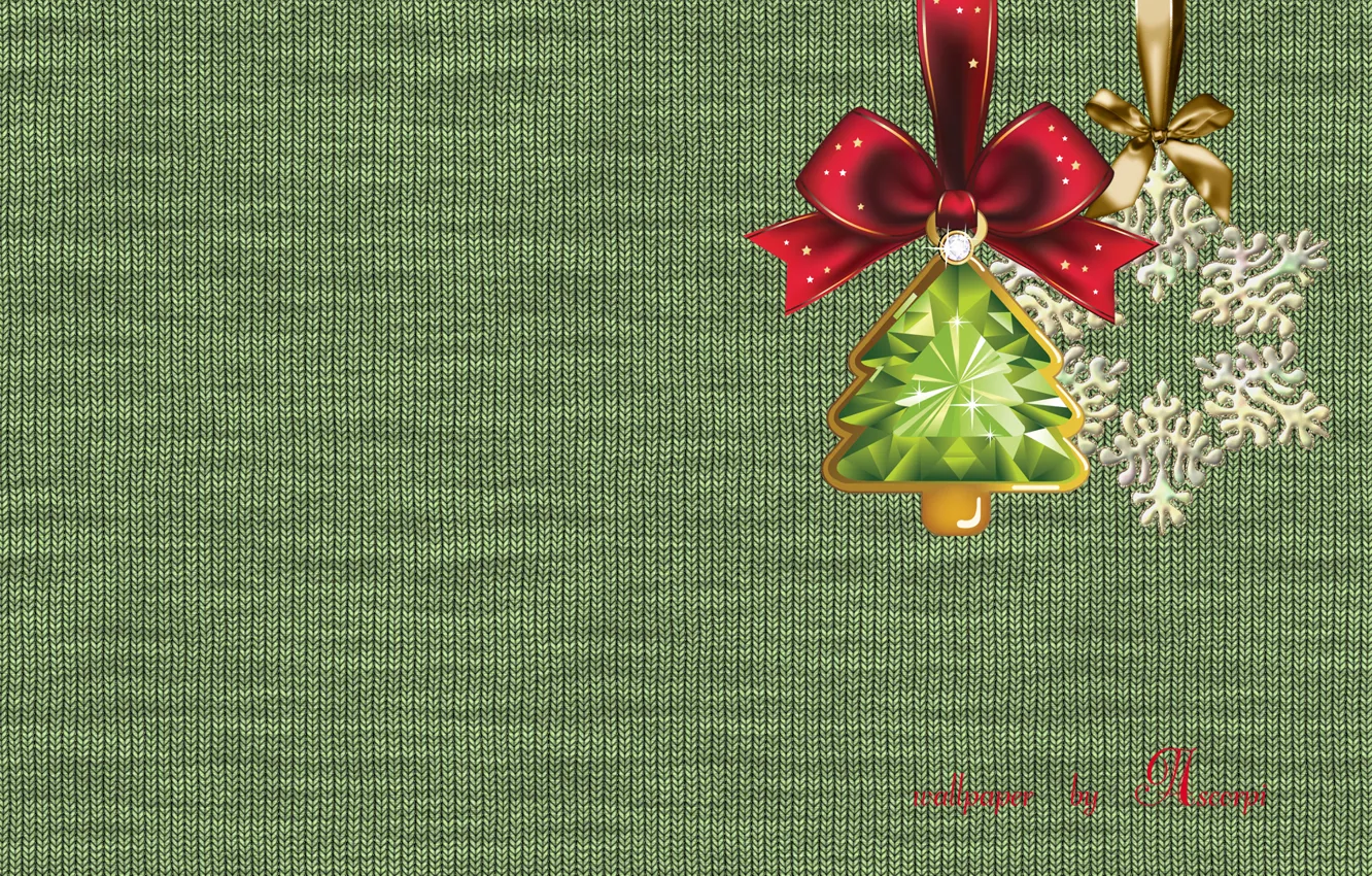 Фото обои украшения, новый год, ёлка, снежинка, вязание