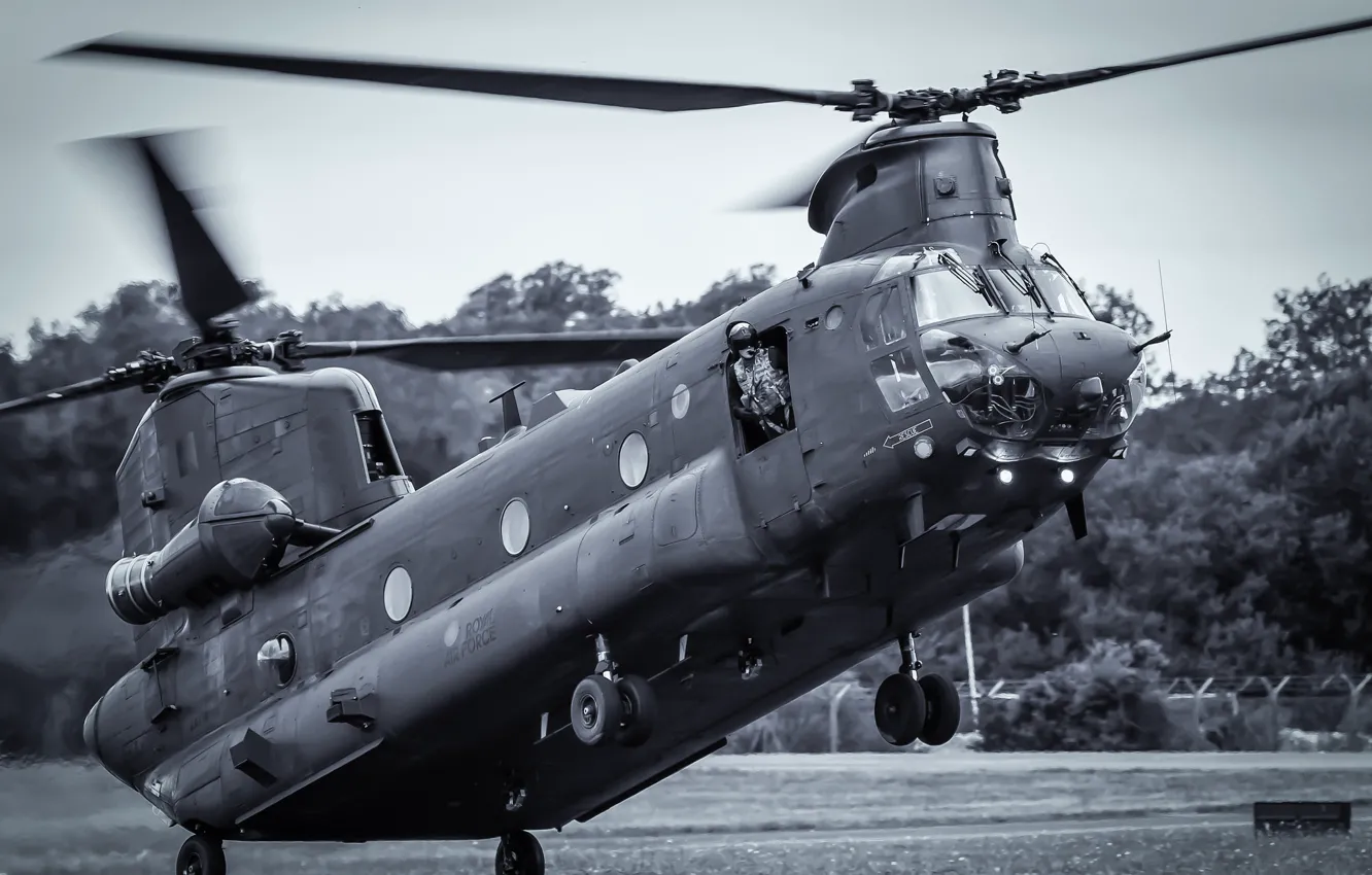 Фото обои вертолёт, транспортный, военно, Chinook, CH-47