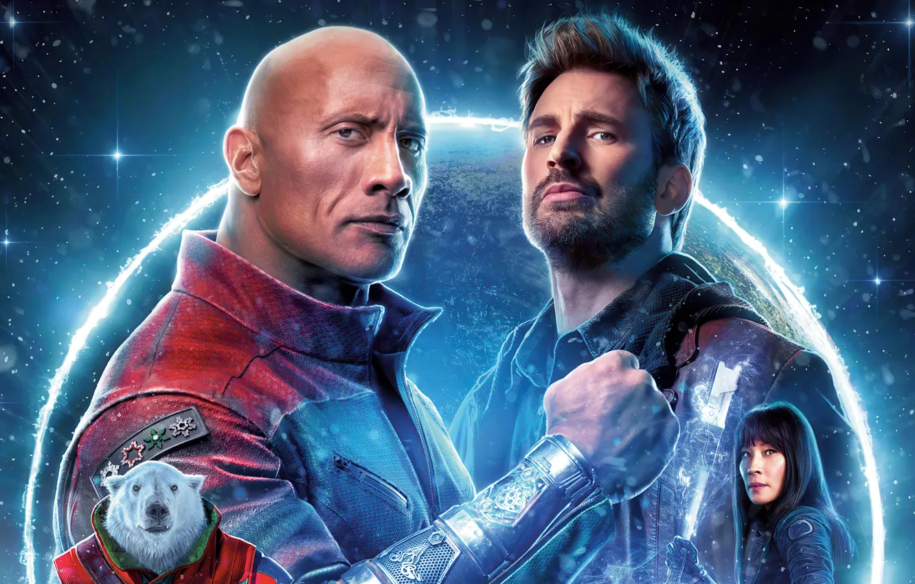 Фото обои фэнтези, постер, Дуэйн Джонсон, Dwayne Johnson, Крис Эванс, Chris Evans, Lucy Liu, Люси Лью