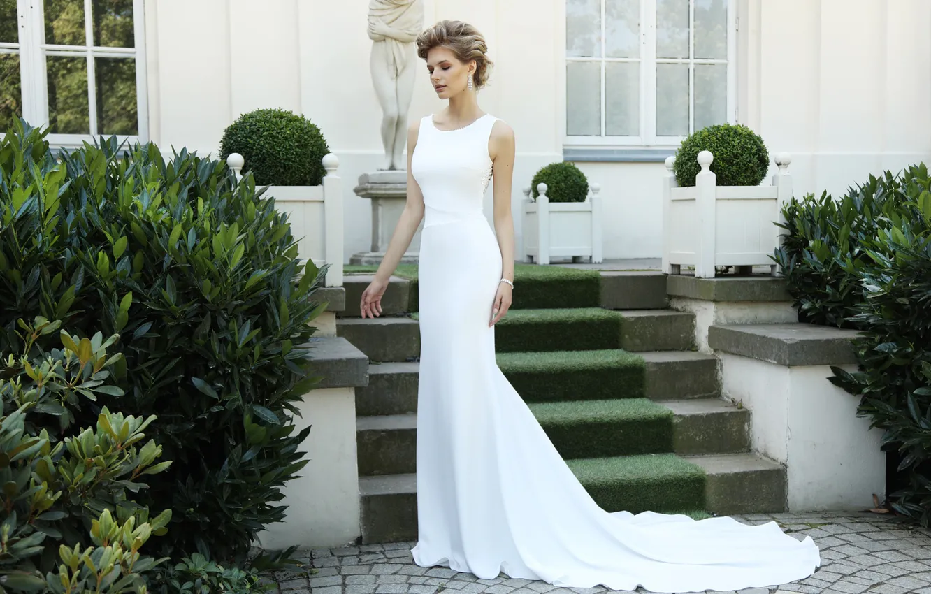 Фото обои girl, dress, woman, beautiful, model, wedding, cute, bride