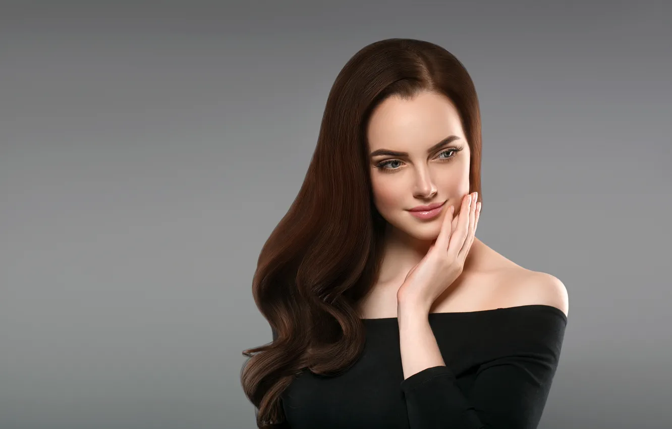 Фото обои взгляд, девушка, лицо, поза, модель, портрет, woman, hair