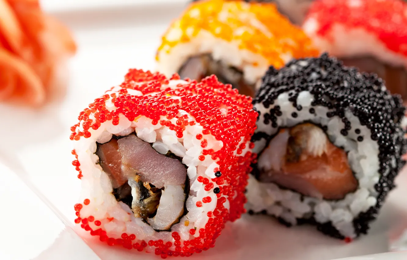Фото обои рыба, Japan, рис, икра, rolls, sushi, суши, fish