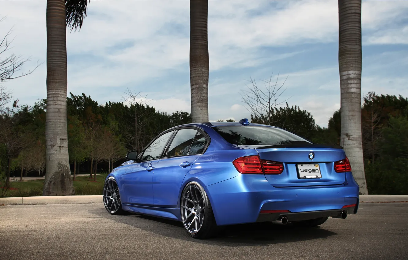 Фото обои синий, тюнинг, бмв, BMW, blue, tuning, F30, 3 серия