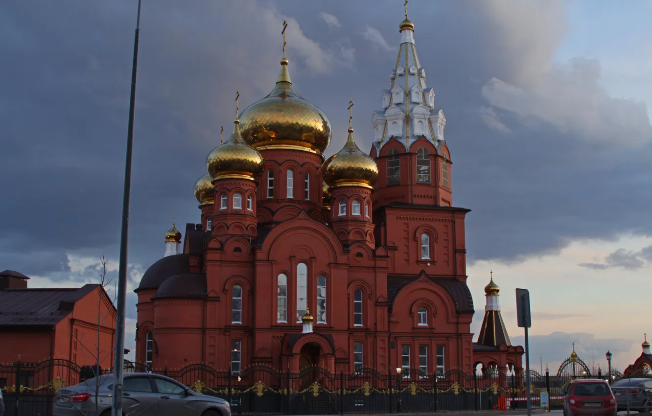Фото обои небо, облака, весна, вечер, Россия, архитектура, сумерки, Stan