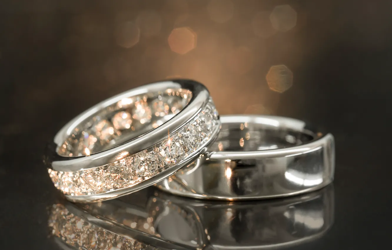 Фото обои кольца, два, свадьба
