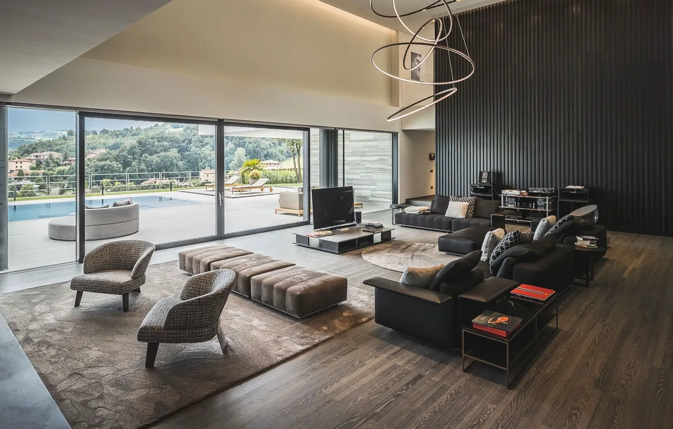 Фото обои дизайн, стиль, вилла, интерьер, бассейн, Италия, терраса, Luxury villa