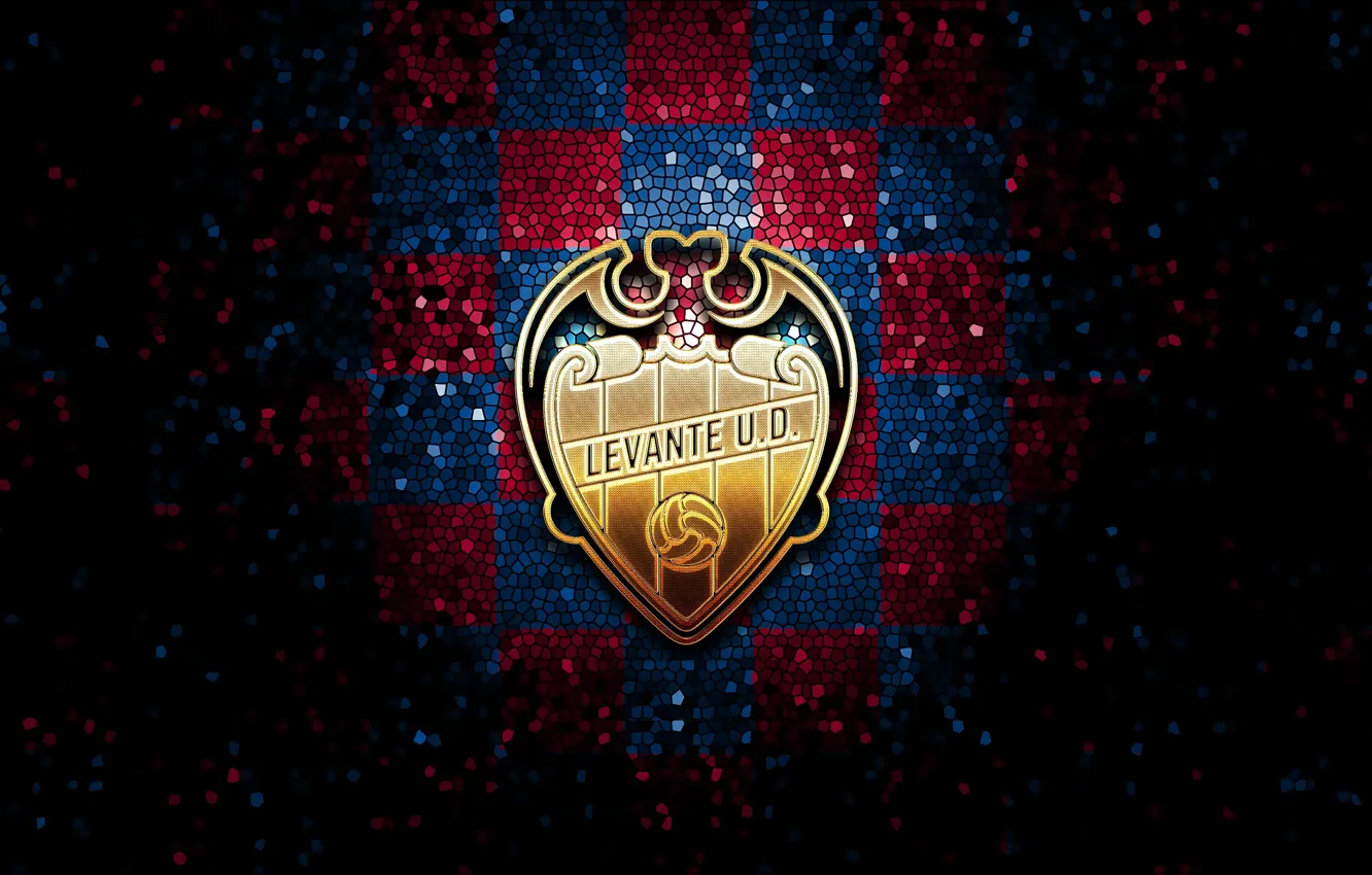 Фото обои wallpaper, sport, logo, football, La Liga, glitter, checkered, Levante