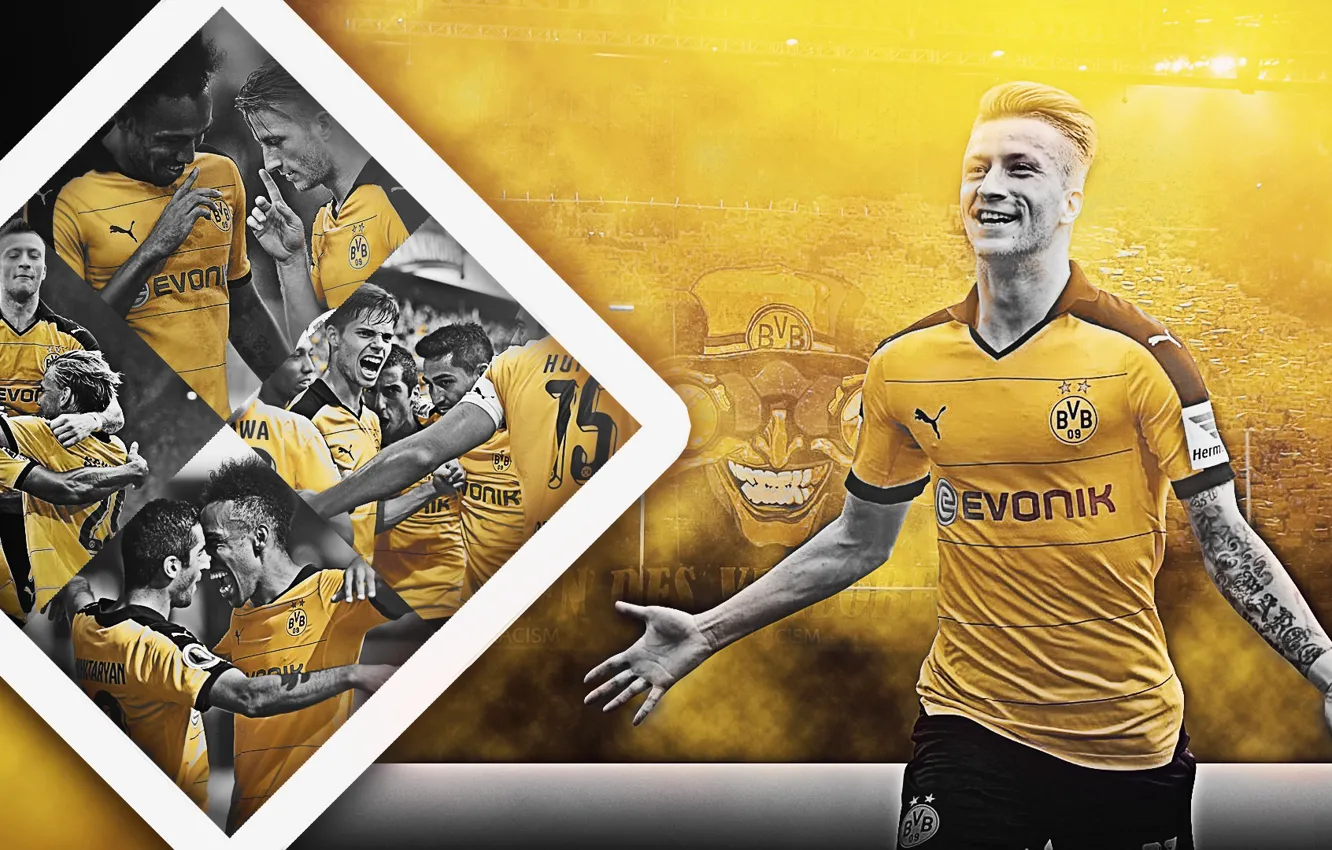 Фото обои wallpaper, sport, stadium, football, player, Borussia Dortmund, Marco Reus