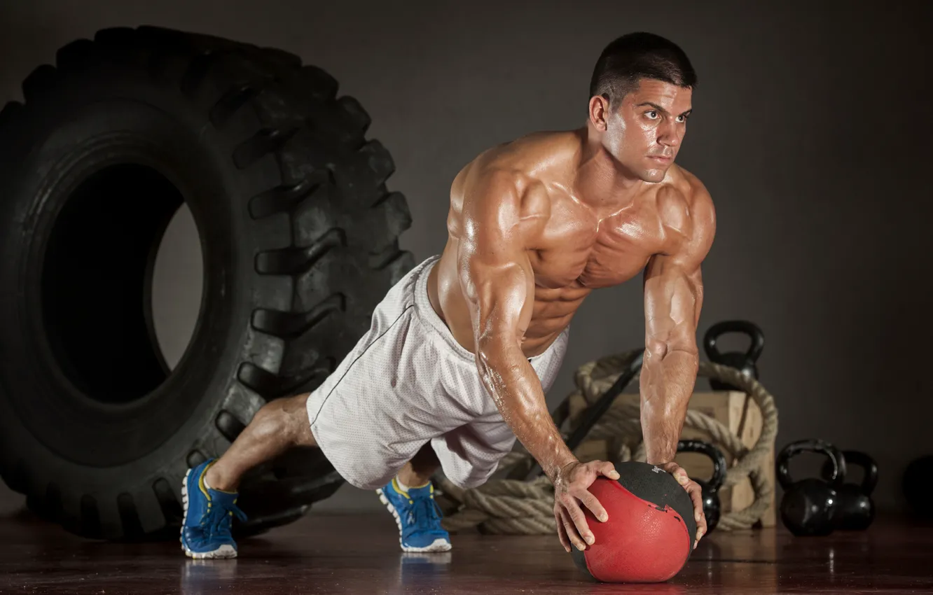 Фото обои power, workout, fitness, perspiration, bodybuilder