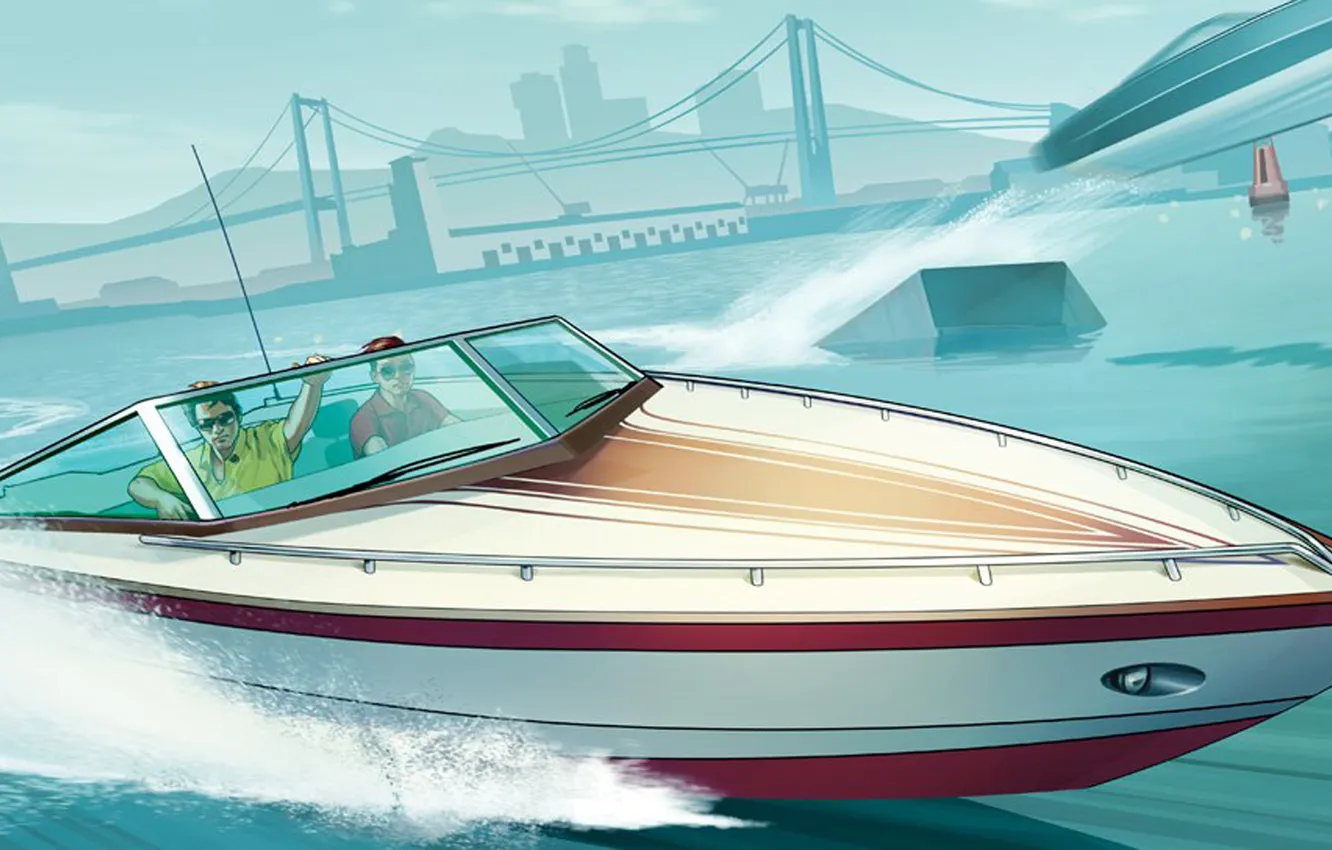 Фото обои лодка, Grand Theft Auto V, GTA Online, Los Santos