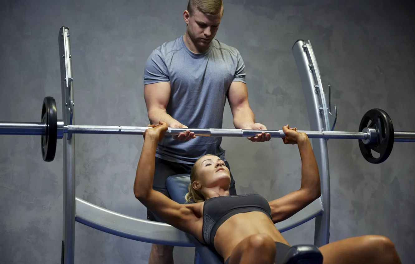 Фото обои woman, men, workout