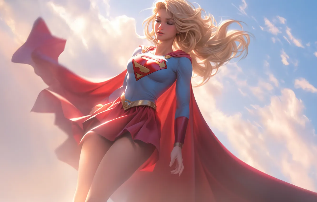 Фото обои supergirl, steel, heroine, soars
