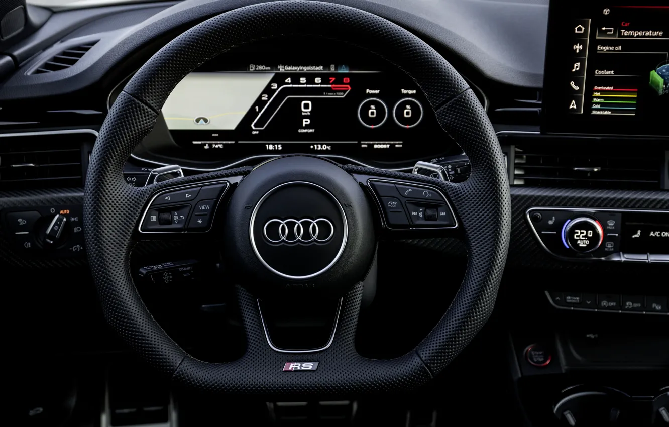 Фото обои Audi, приборы, руль, RS 5, 2020, RS5 Sportback