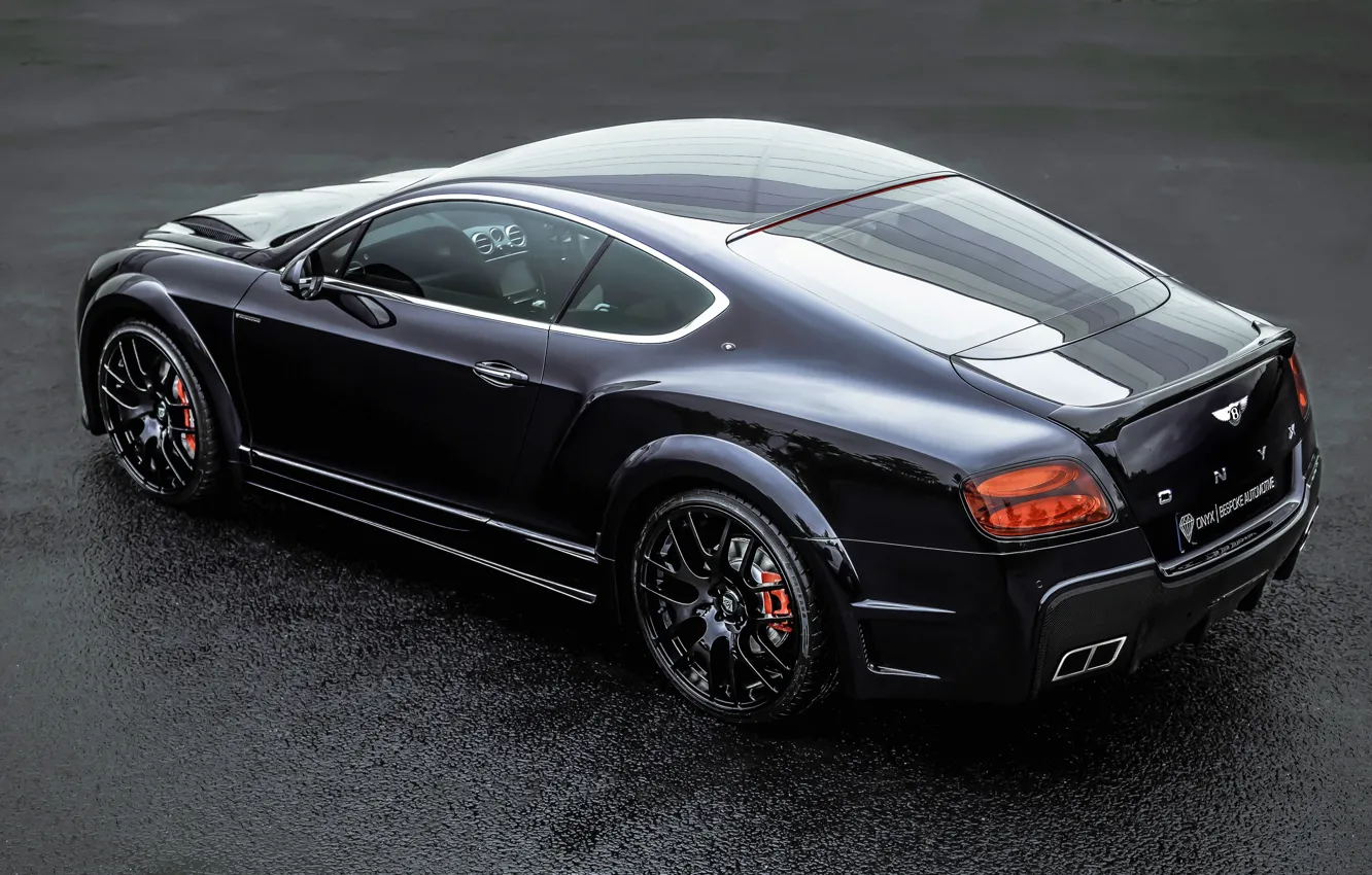 Фото обои Bentley, Continental, Black, Tuning, Back, ONYX