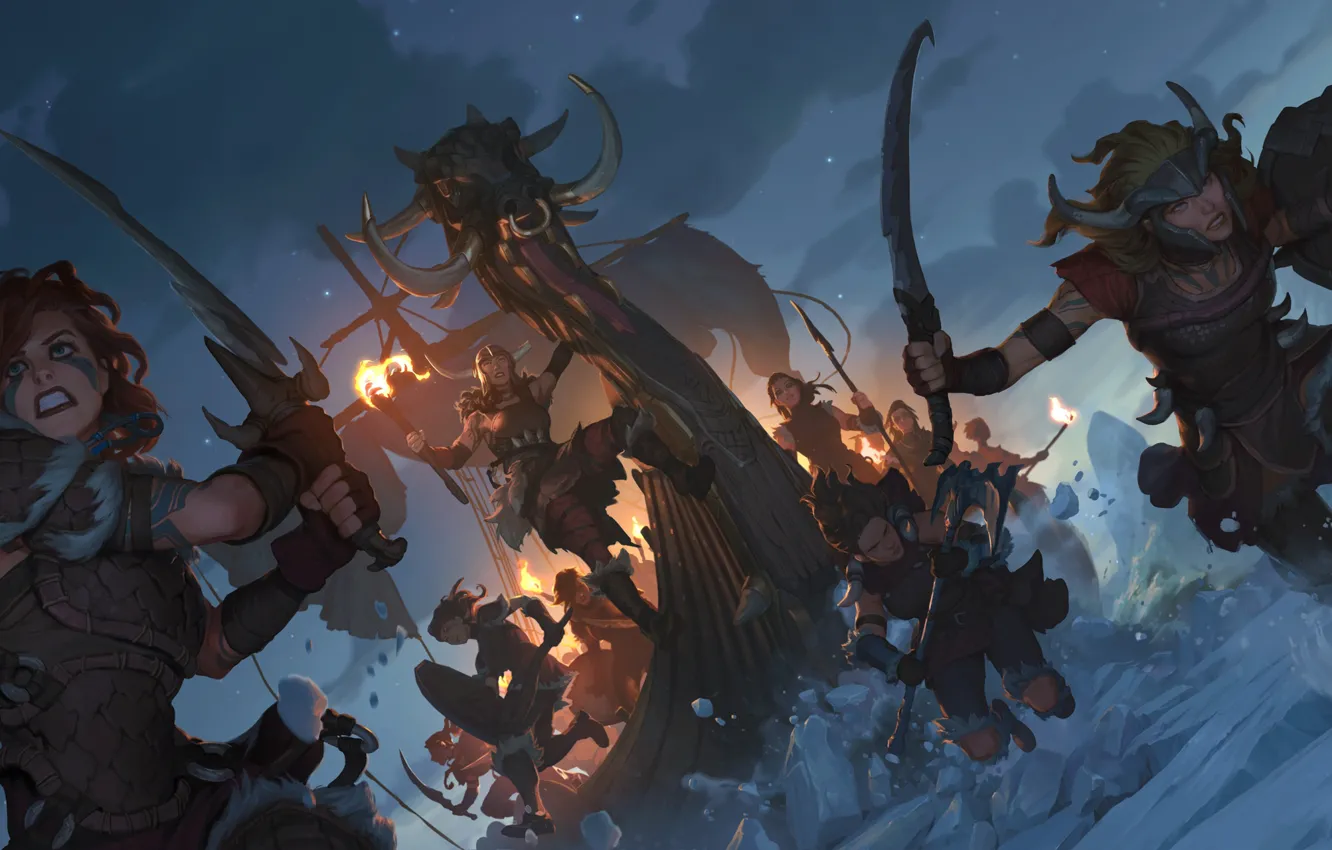 Фото обои корабль, пираты, Legends of Runeterra