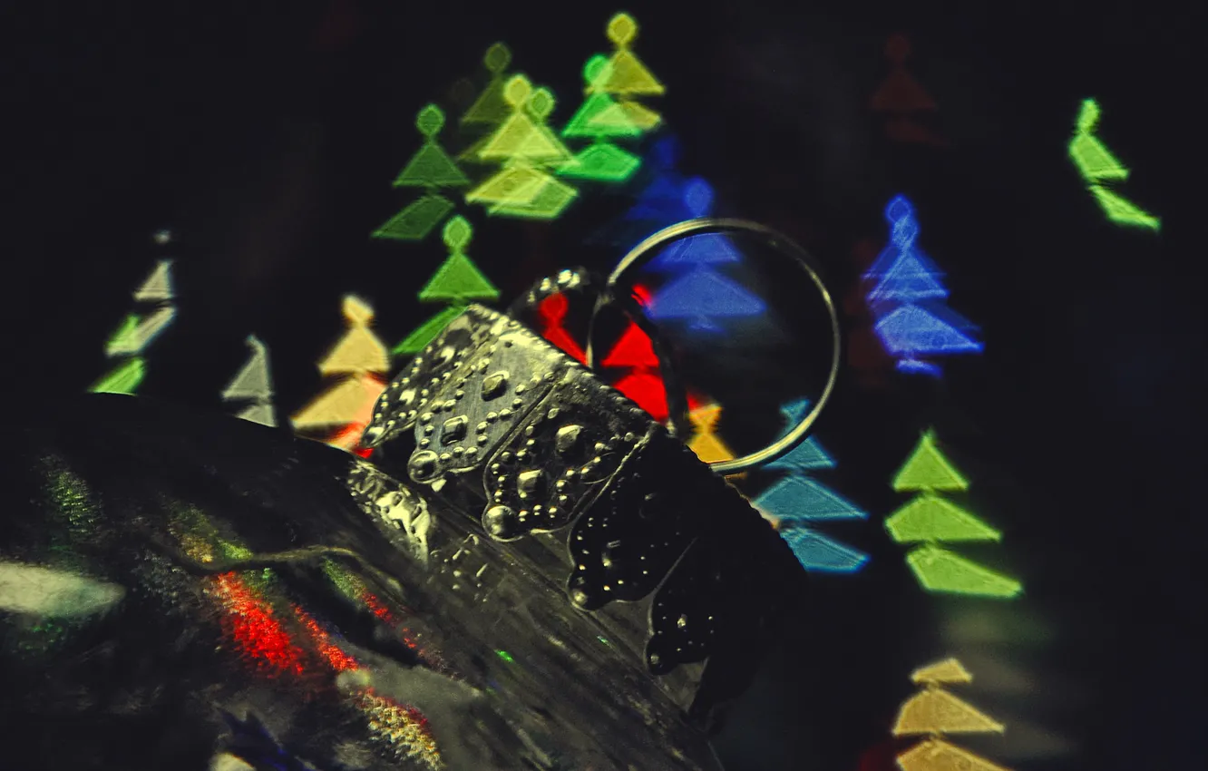 Фото обои макро, фон, игрушка, новый год