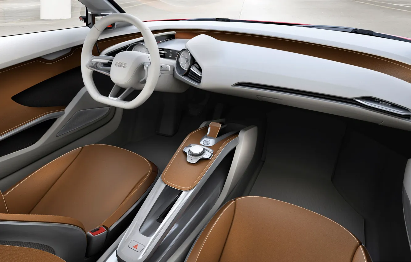 Фото обои Audi, руль, сиденья, салон, e-tron