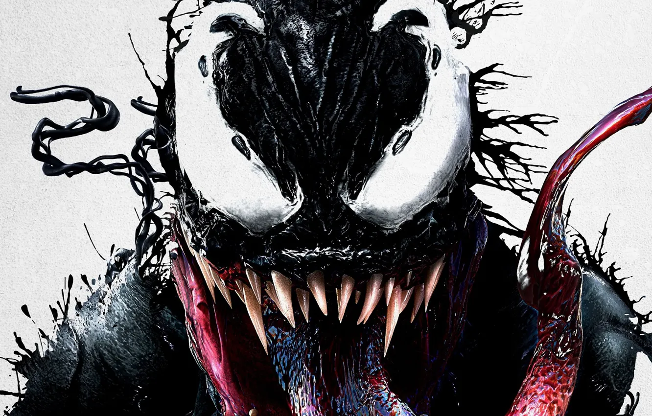 Фото обои язык, взгляд, Веном, Venom, симбиот
