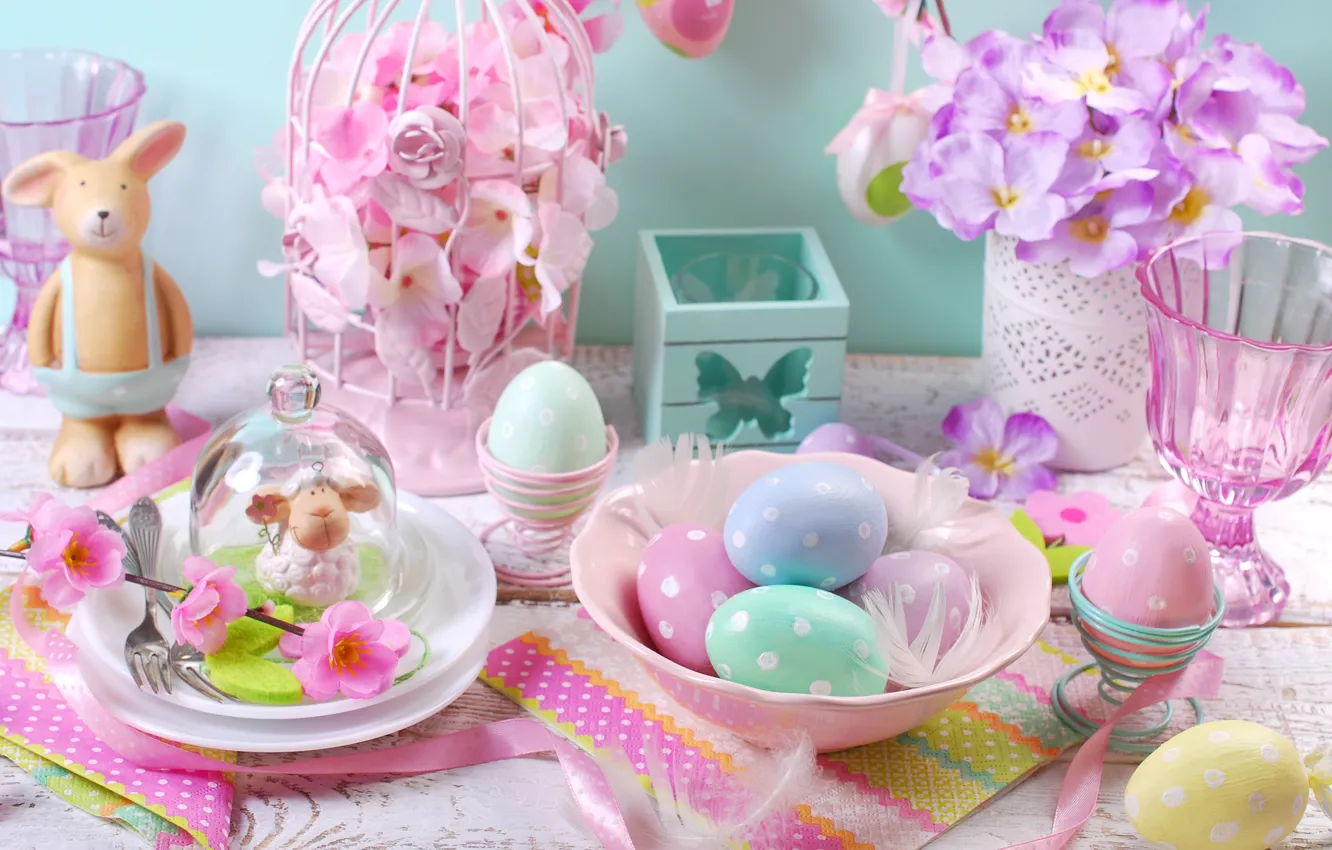 Фото обои цветы, яйца, весна, Пасха, flowers, spring, Easter, eggs
