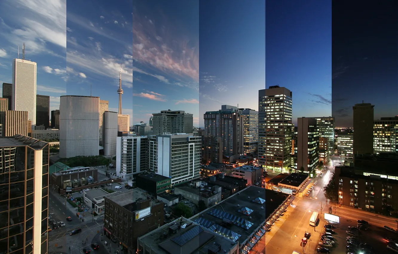 Фото обои здания, небоскребы, сутки