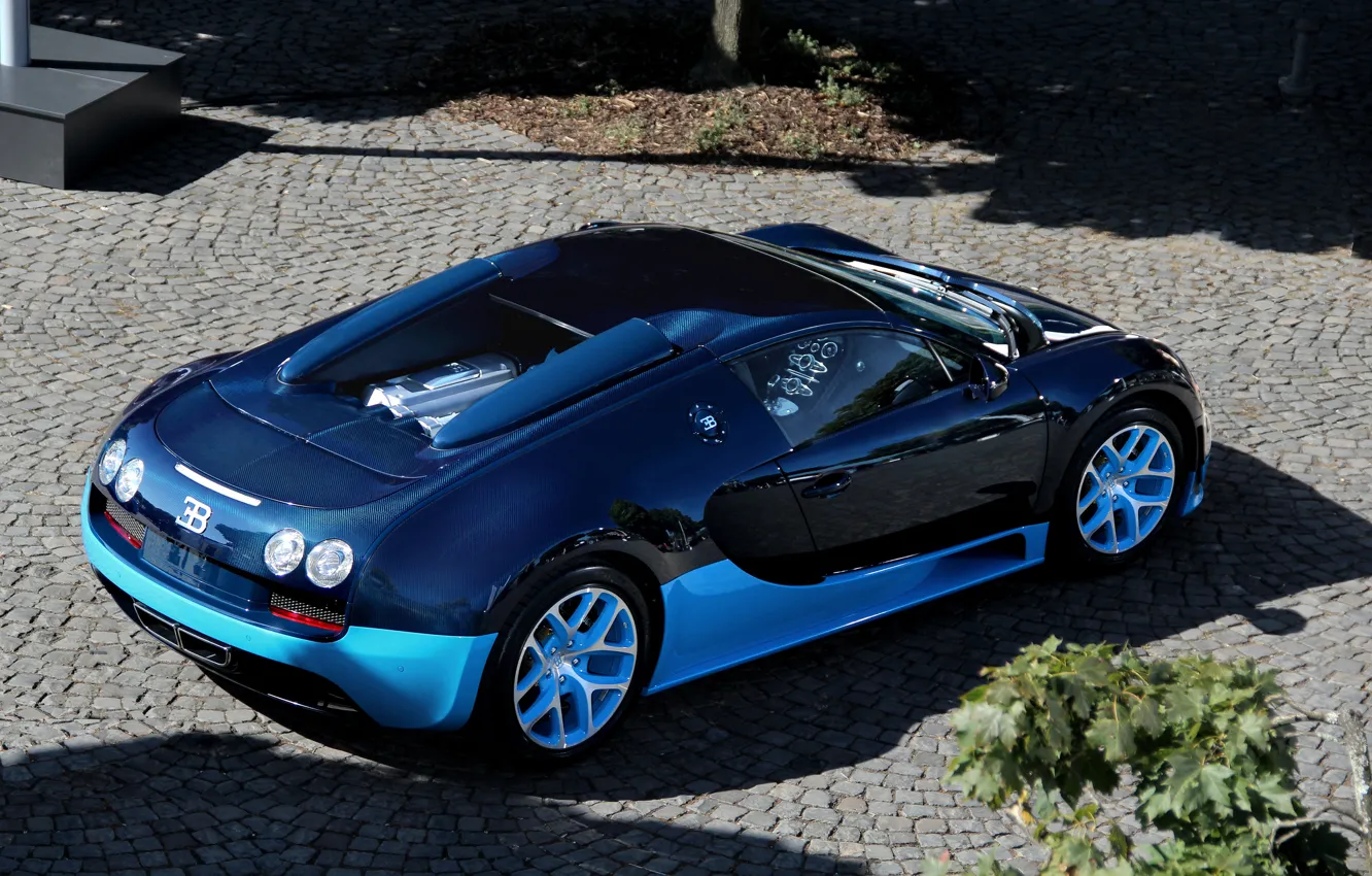 Фото обои синий, Bugatti, veyron, суперкар, supercar, бугатти, blue, вейрон