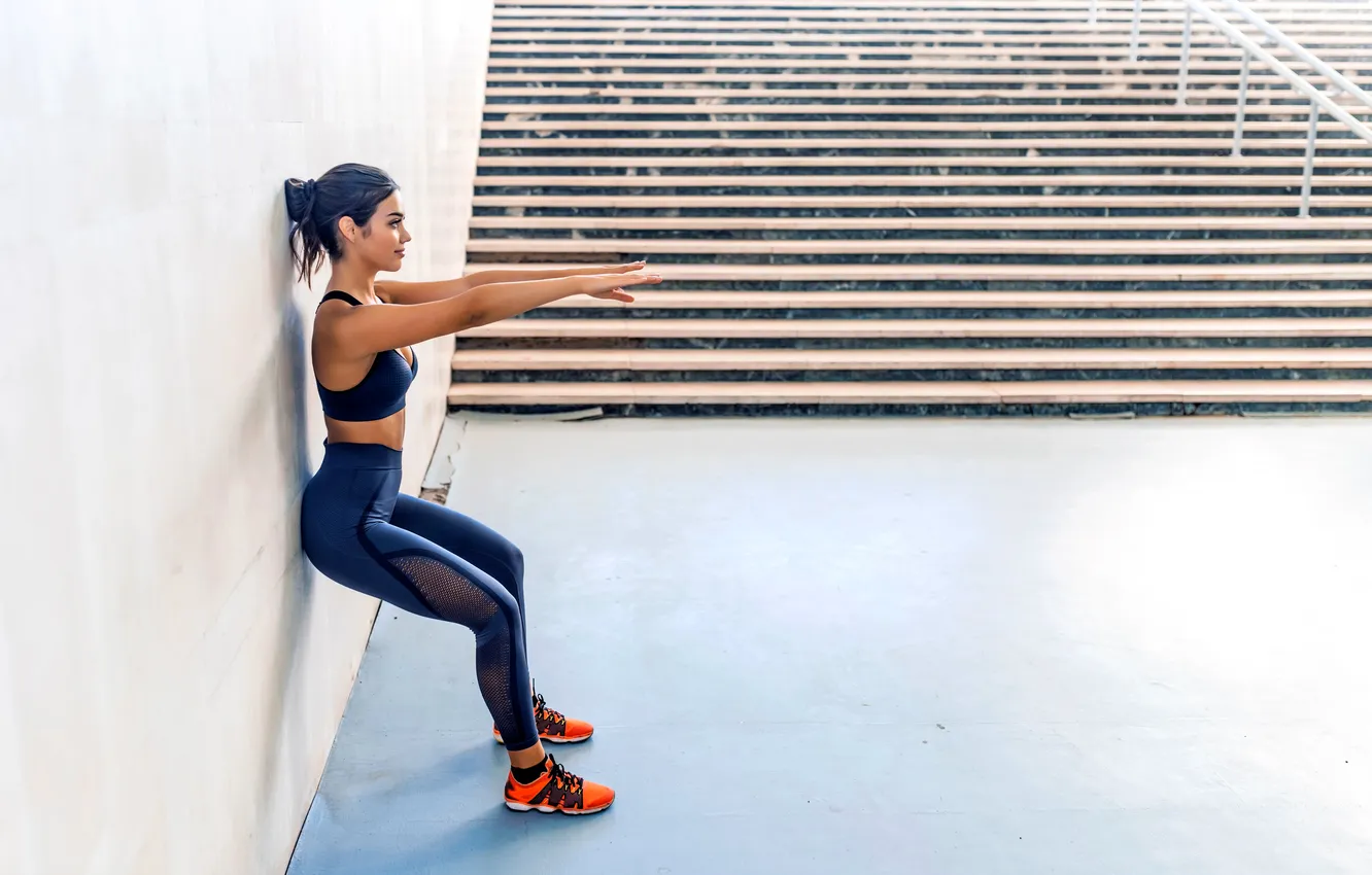 Фото обои gym, leggings, buttock, woman fitness, activewear, woman exercises, woman streching, woman workout