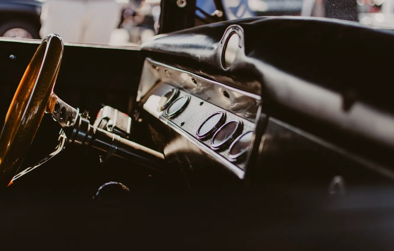 Фото обои машина, фон, руль