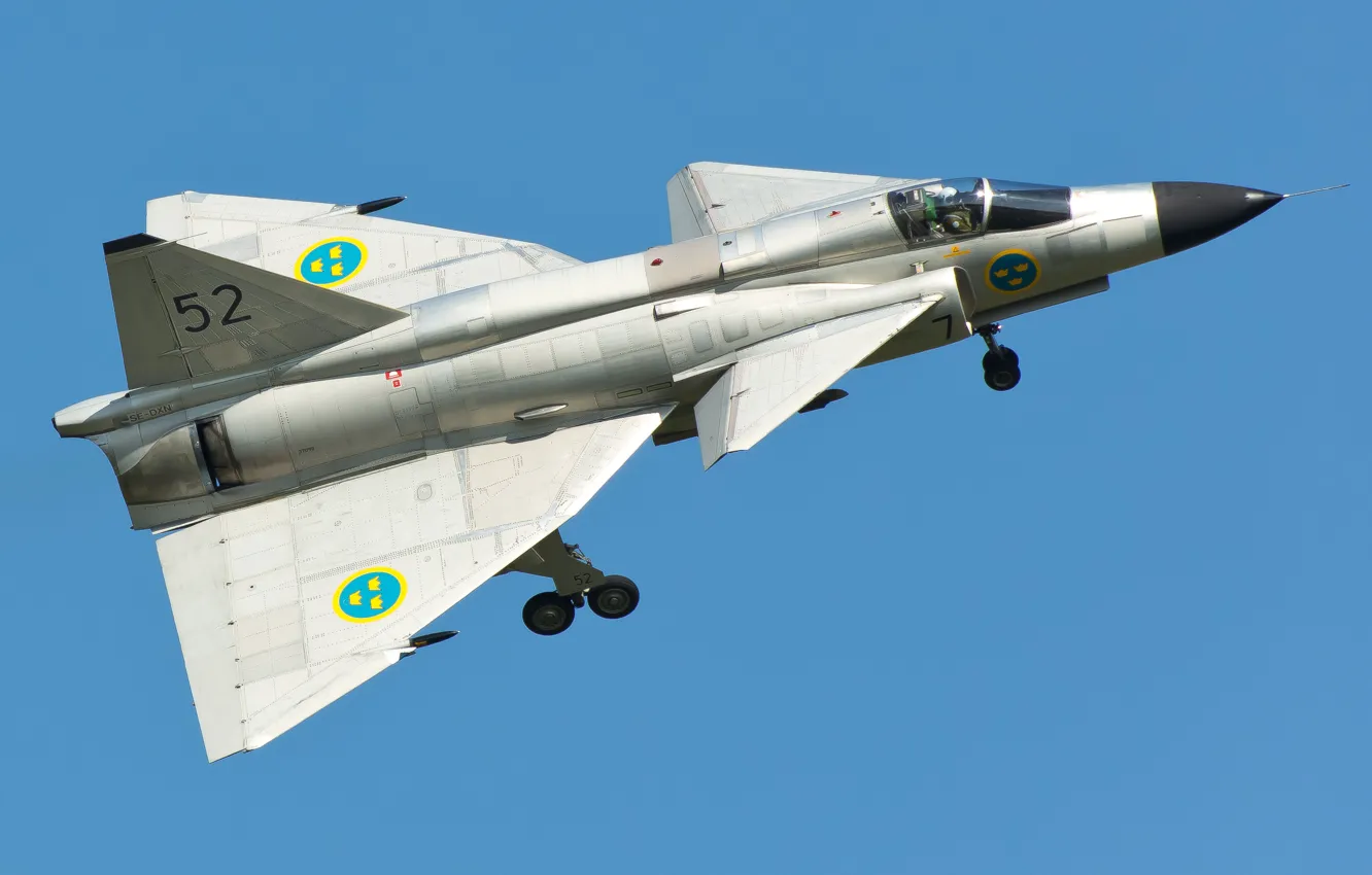 Фото обои истребитель, поколения, многоцелевой, третьего, шведский, Saab 37, Viggen