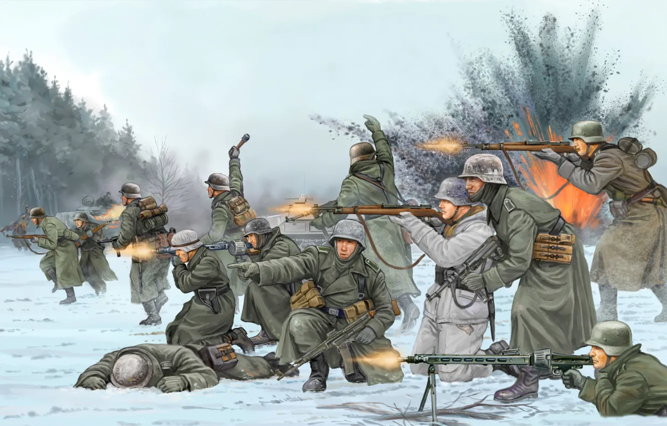 Фото обои арт, солдаты, Бельгия, сражение, game, the, немцы, Flames of War