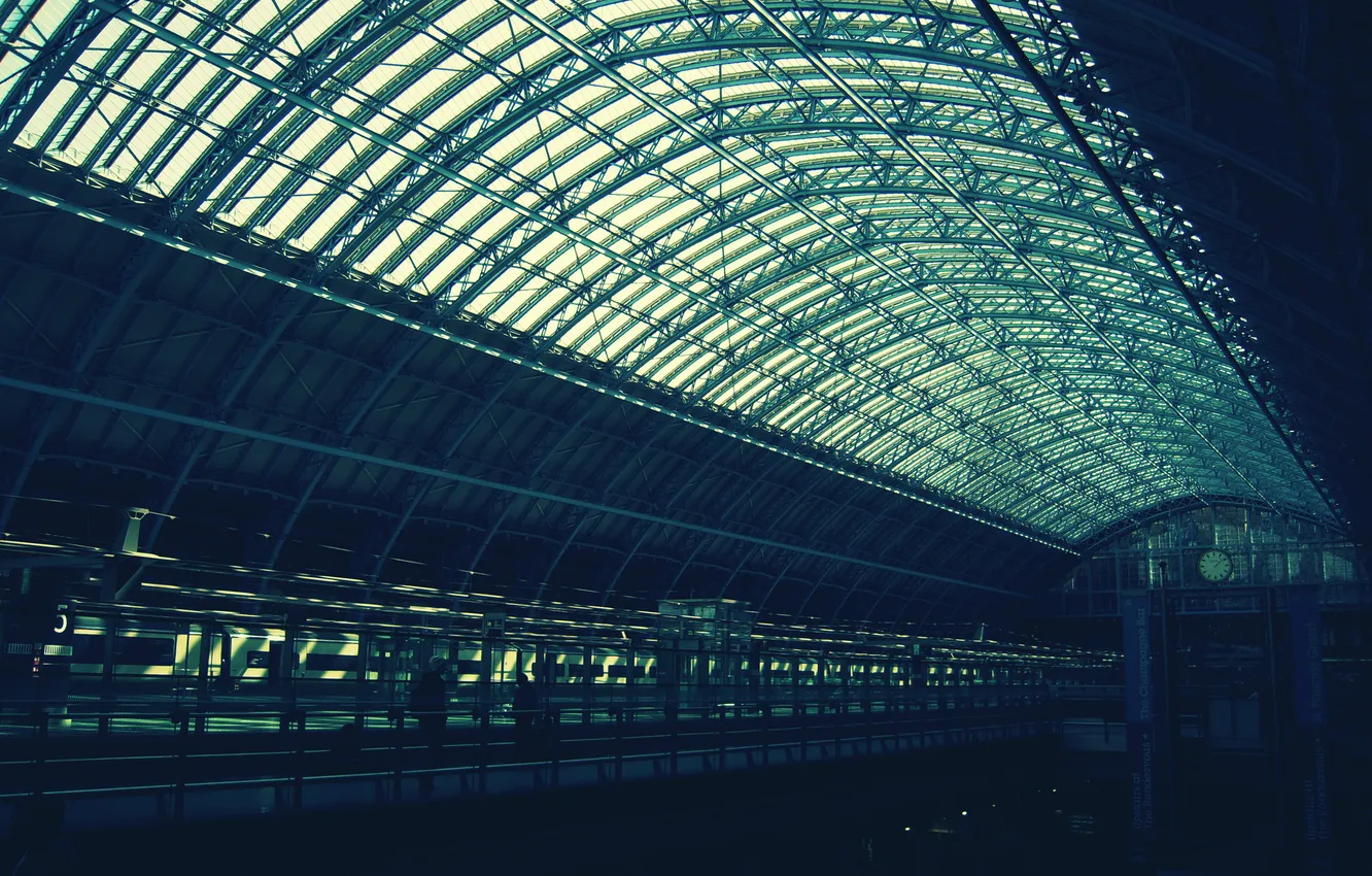 Фото обои вокзал, лондон, станция, london, перон, skyofca, st. pancras station