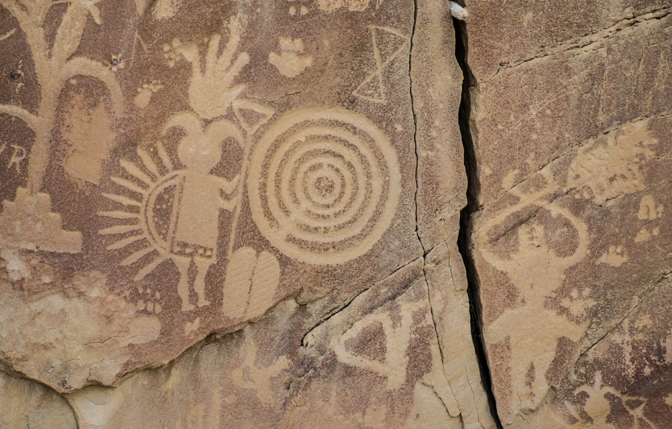 Фото обои древность, Иероглифы, New Mexico, Canyon
